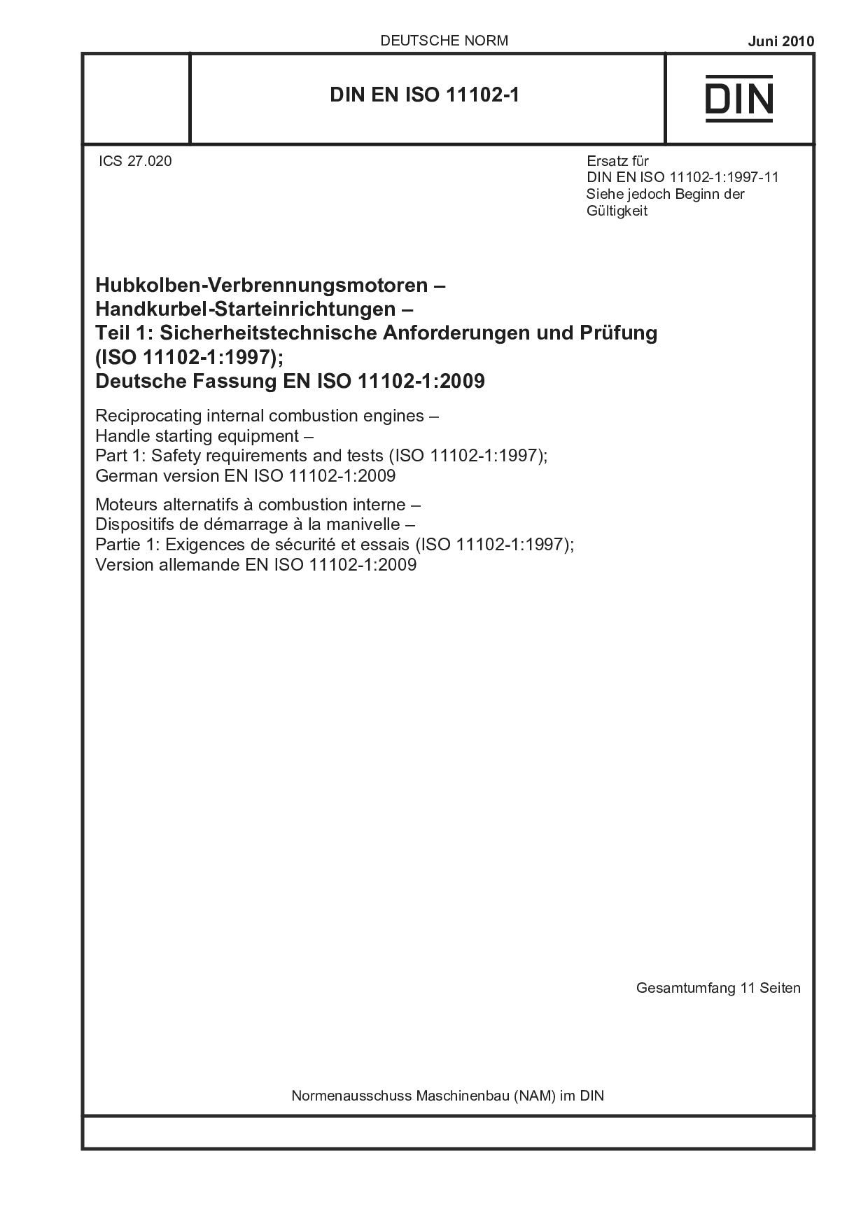 DIN EN ISO 11102-1:2010封面图