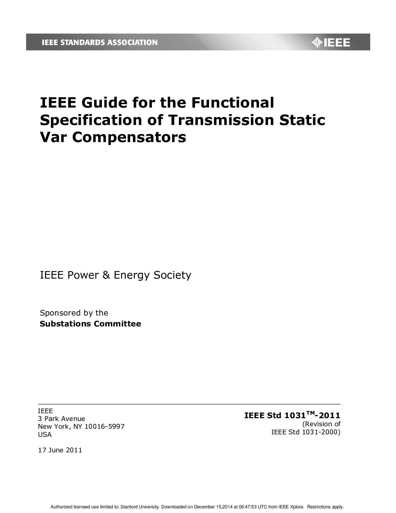 IEEE Std 1031-2011封面图