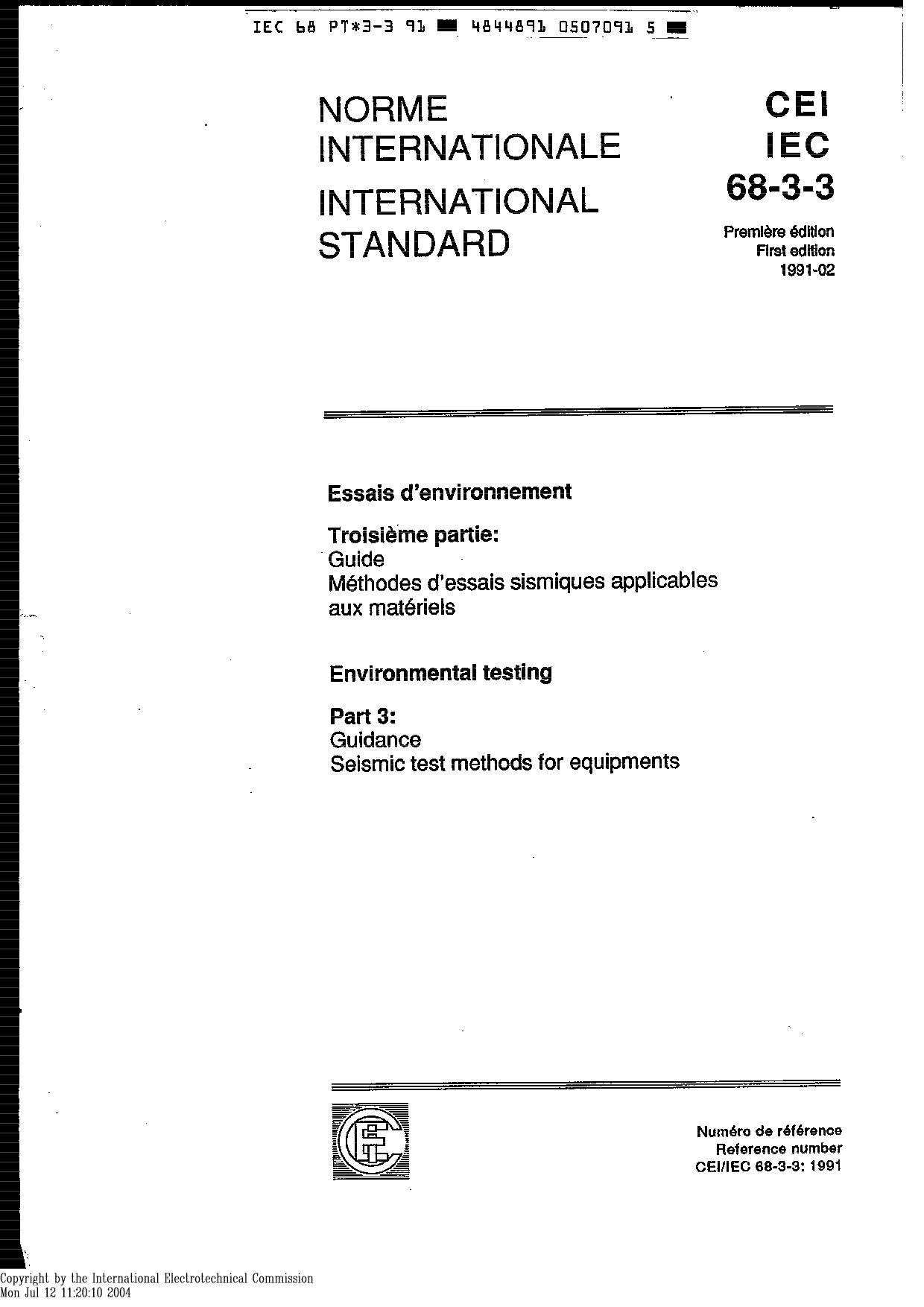 IEC 60068-3-3:1991封面图