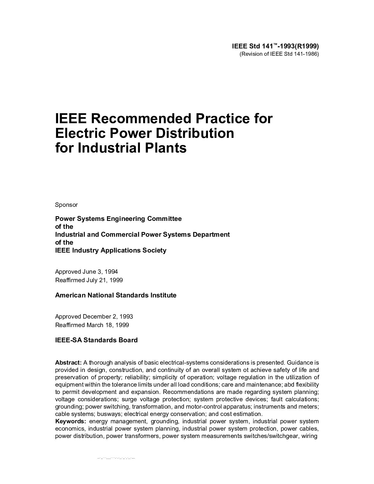 IEEE 141-1993(R1999)