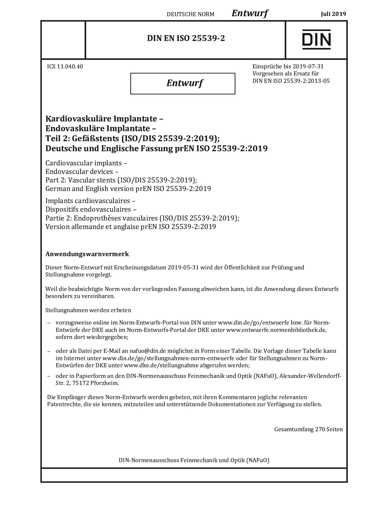 DIN EN ISO 25539-2 E:2019-07