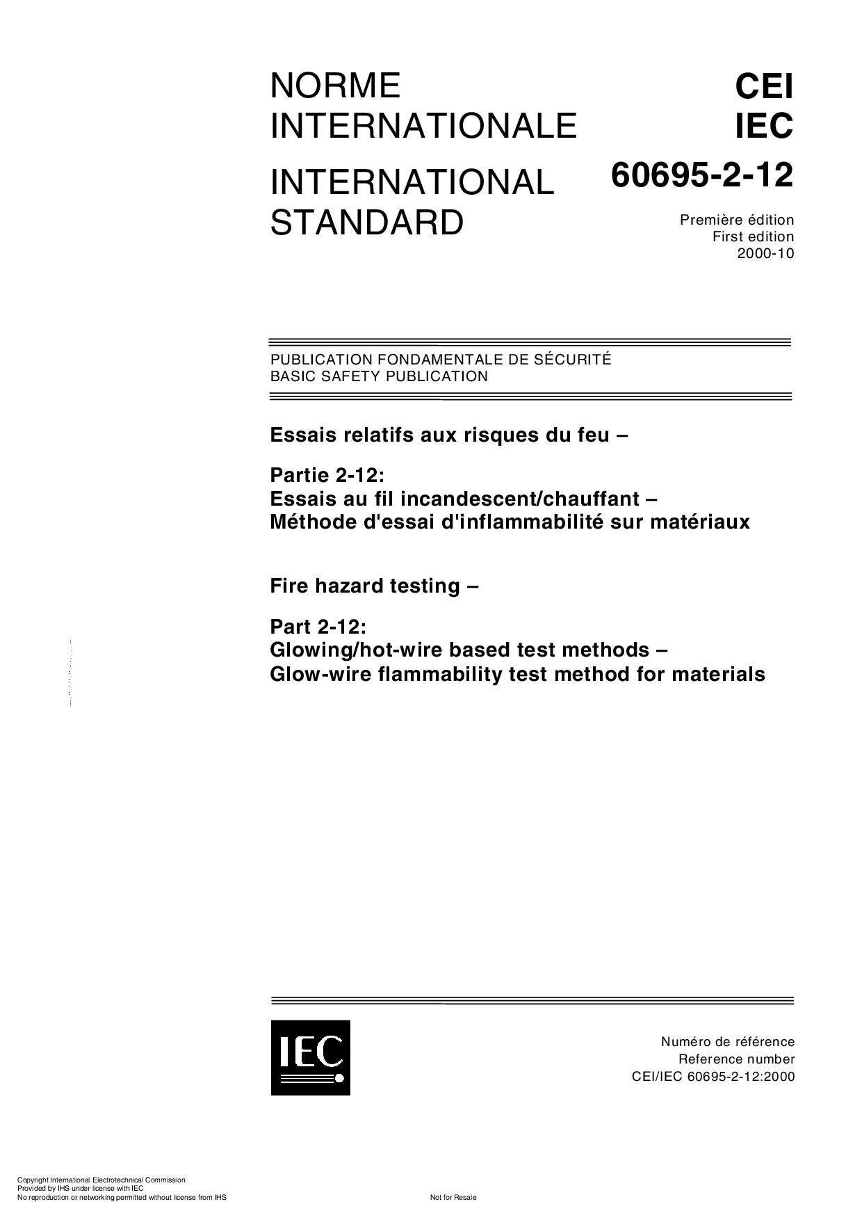 IEC 60695-2-12:2000封面图