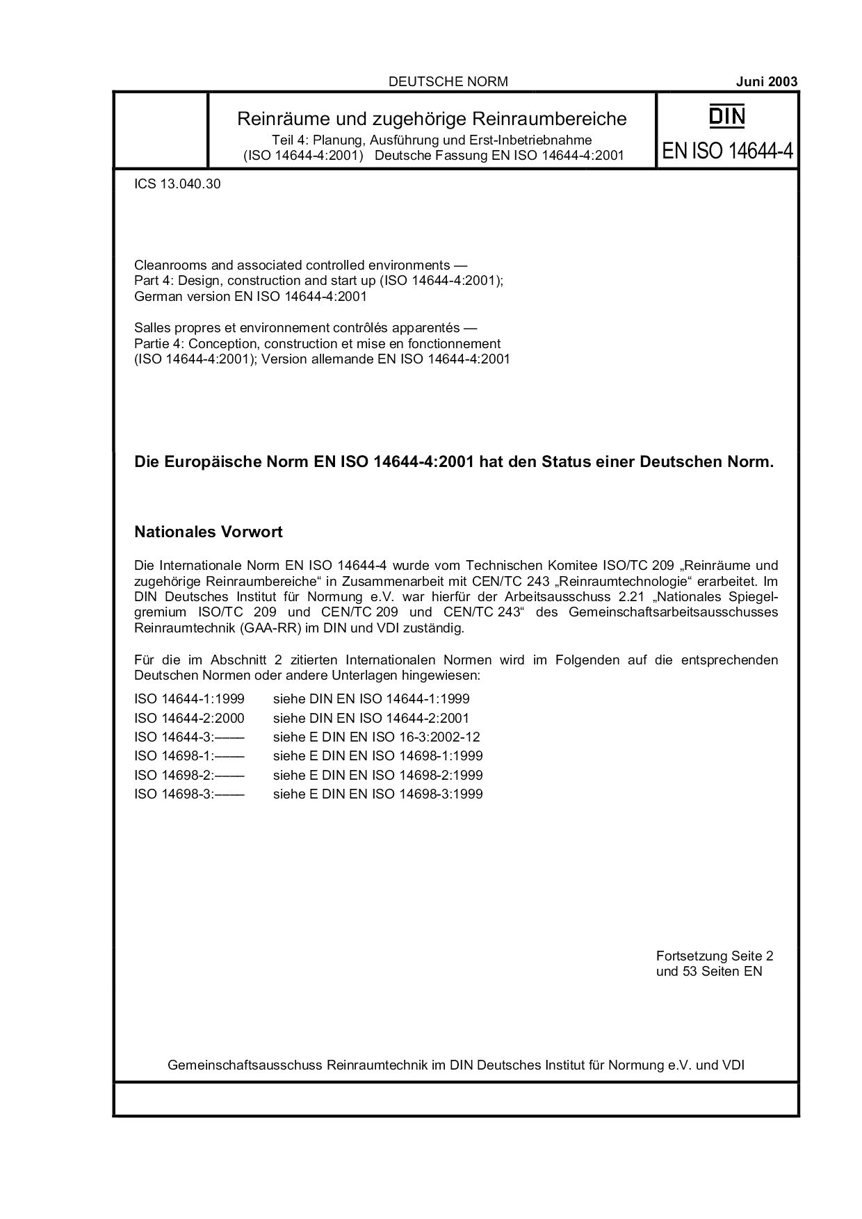 DIN EN ISO 14644-4:2003封面图
