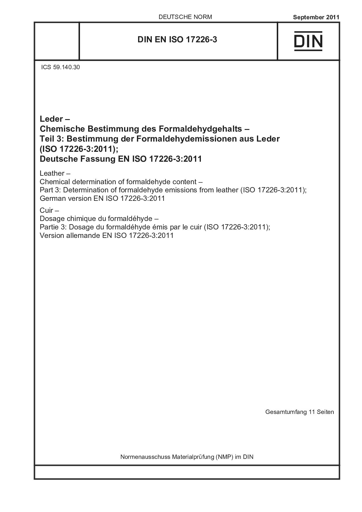 DIN EN ISO 17226-3:2011封面图