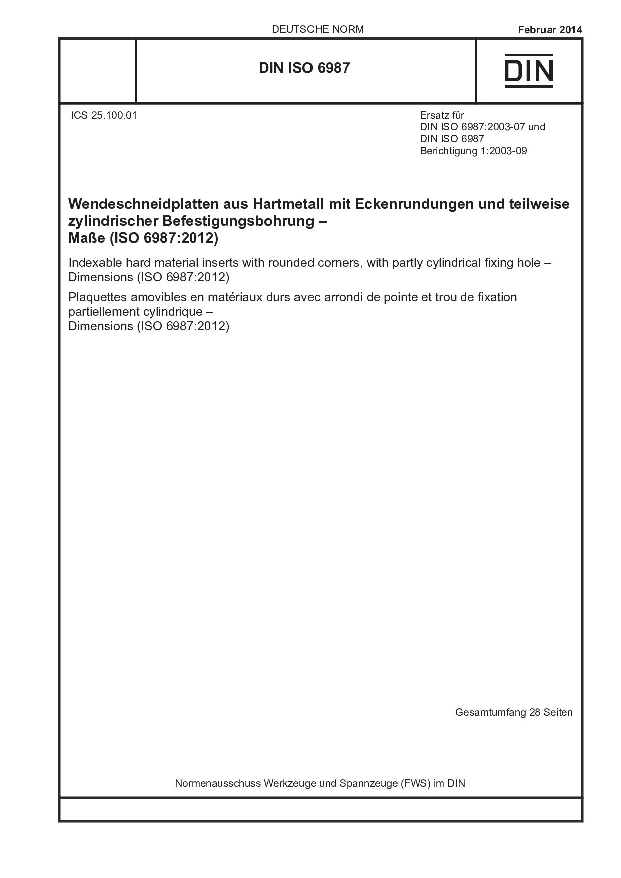 DIN ISO 6987:2014封面图