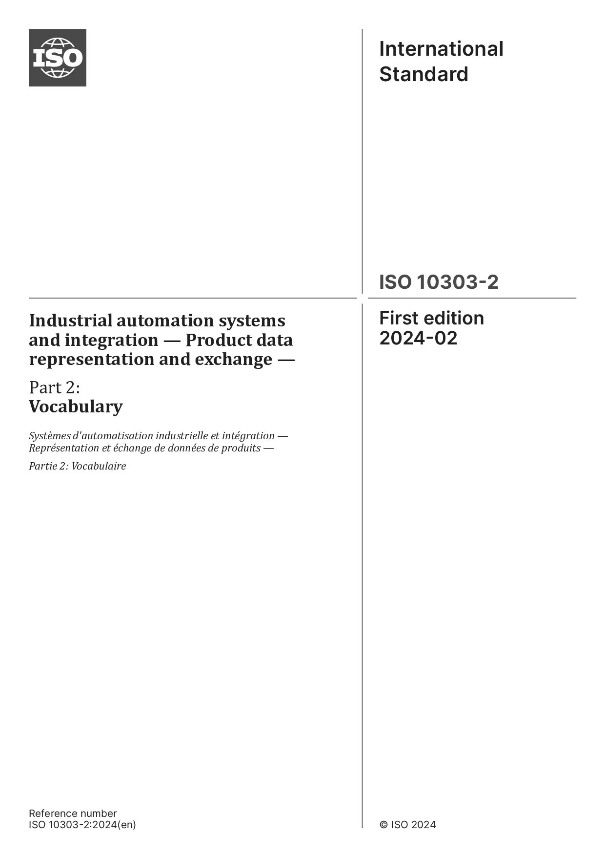ISO 10303-2:2024封面图