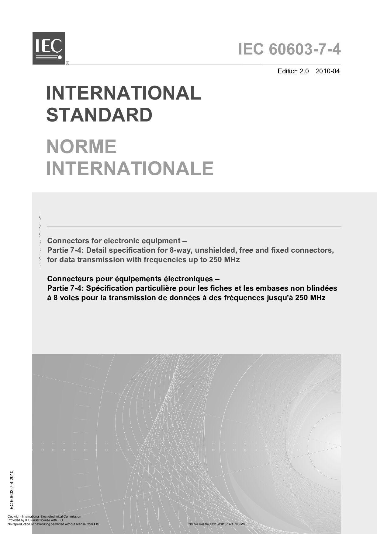 IEC 60603-7-4:2010封面图
