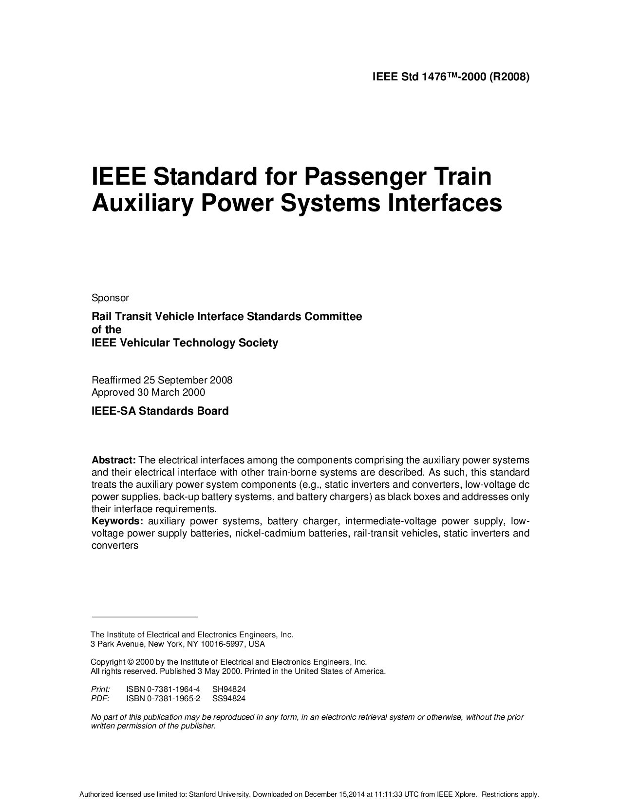 IEEE Std 1476-2000(R2008)封面图