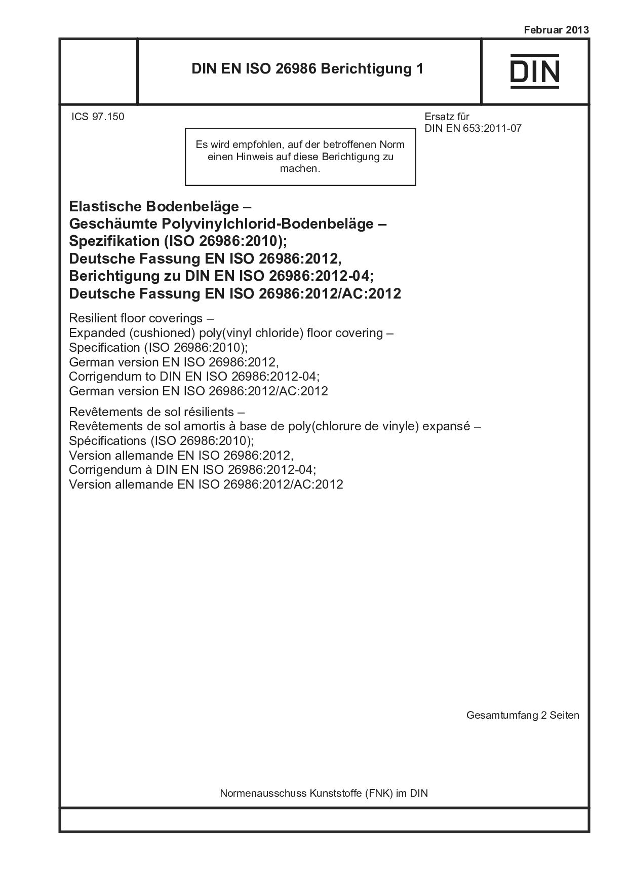 DIN EN ISO 26986 Berichtigung 1:2013封面图