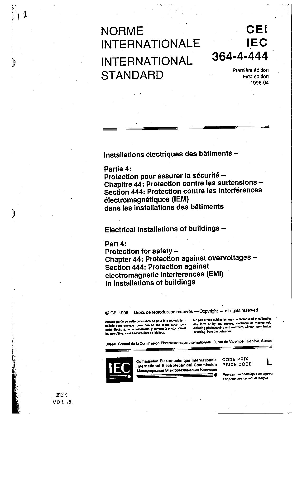 IEC 60364-4-444:1996封面图