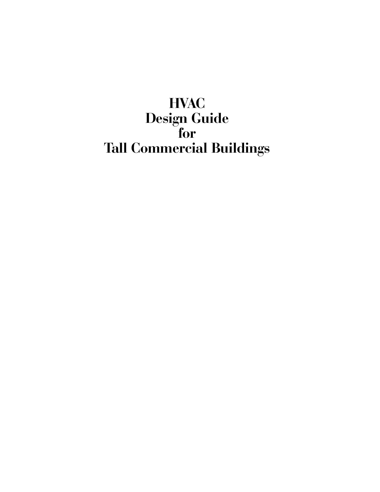 HVAC Design Guide for Tall Commercial Buildings 2004