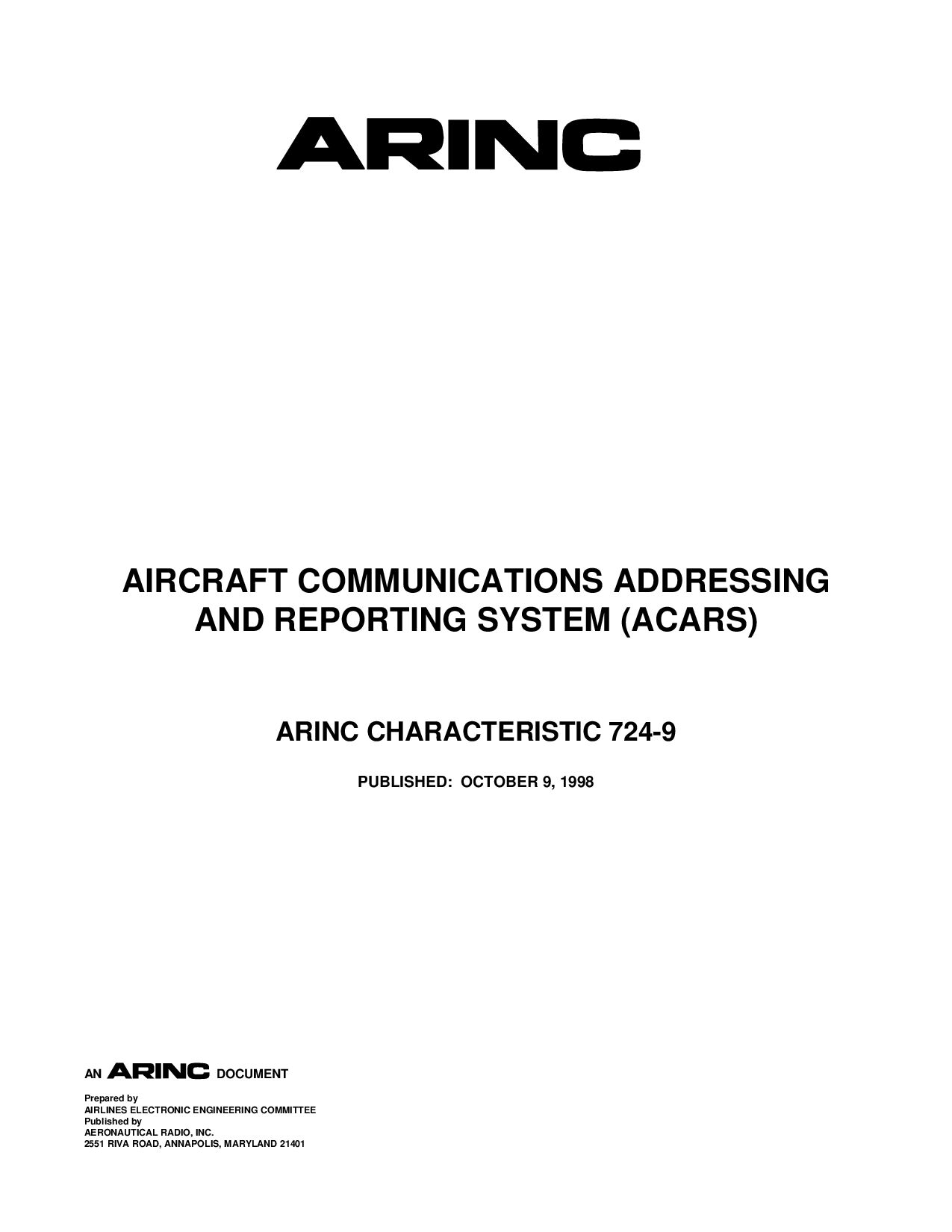 ARINC 724-9-1998