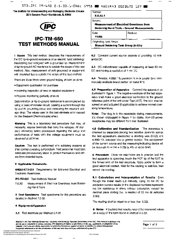 IPC TM-650 2.5.33.1-1998封面图