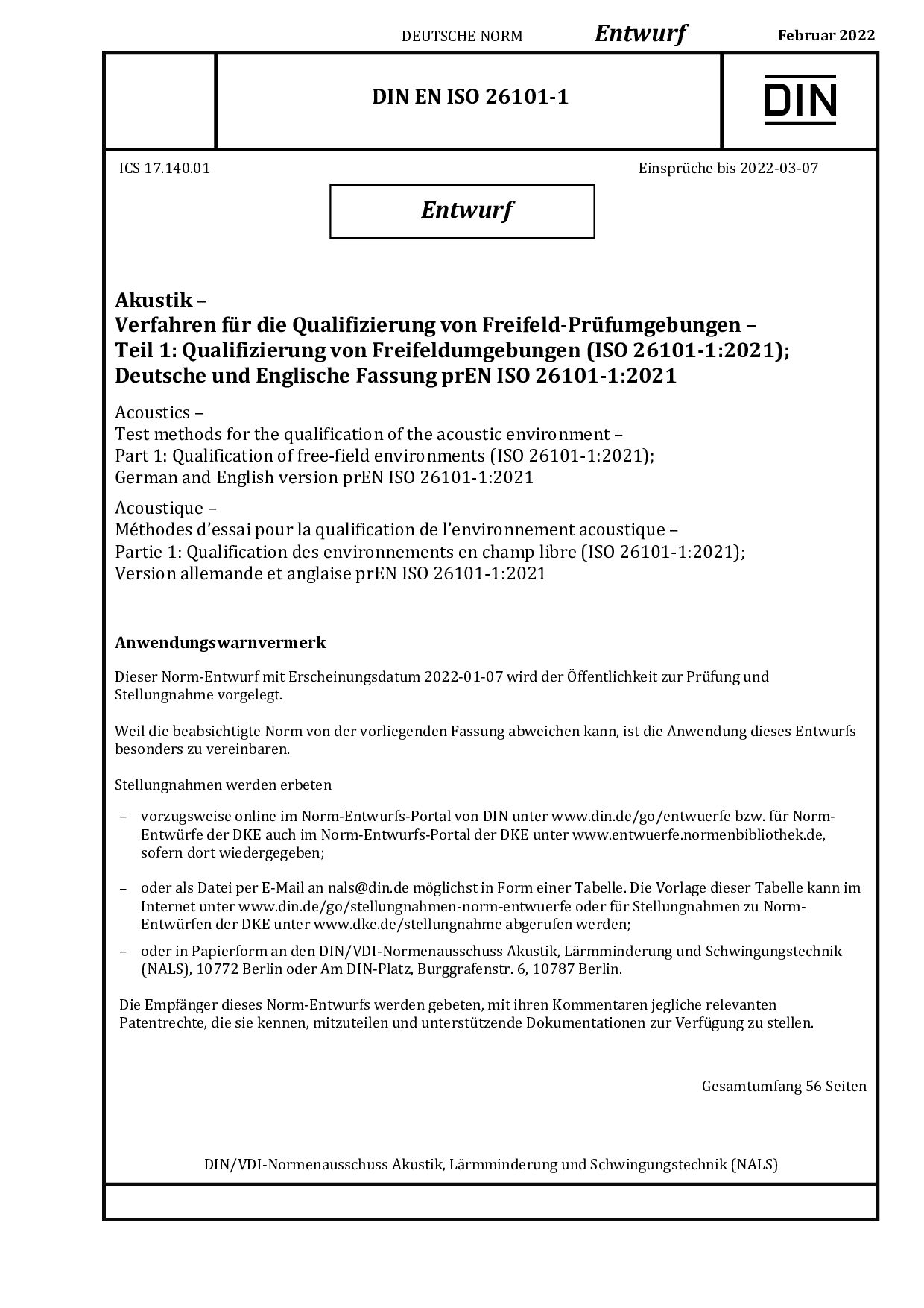 DIN EN ISO 26101-1 E:2022-02封面图