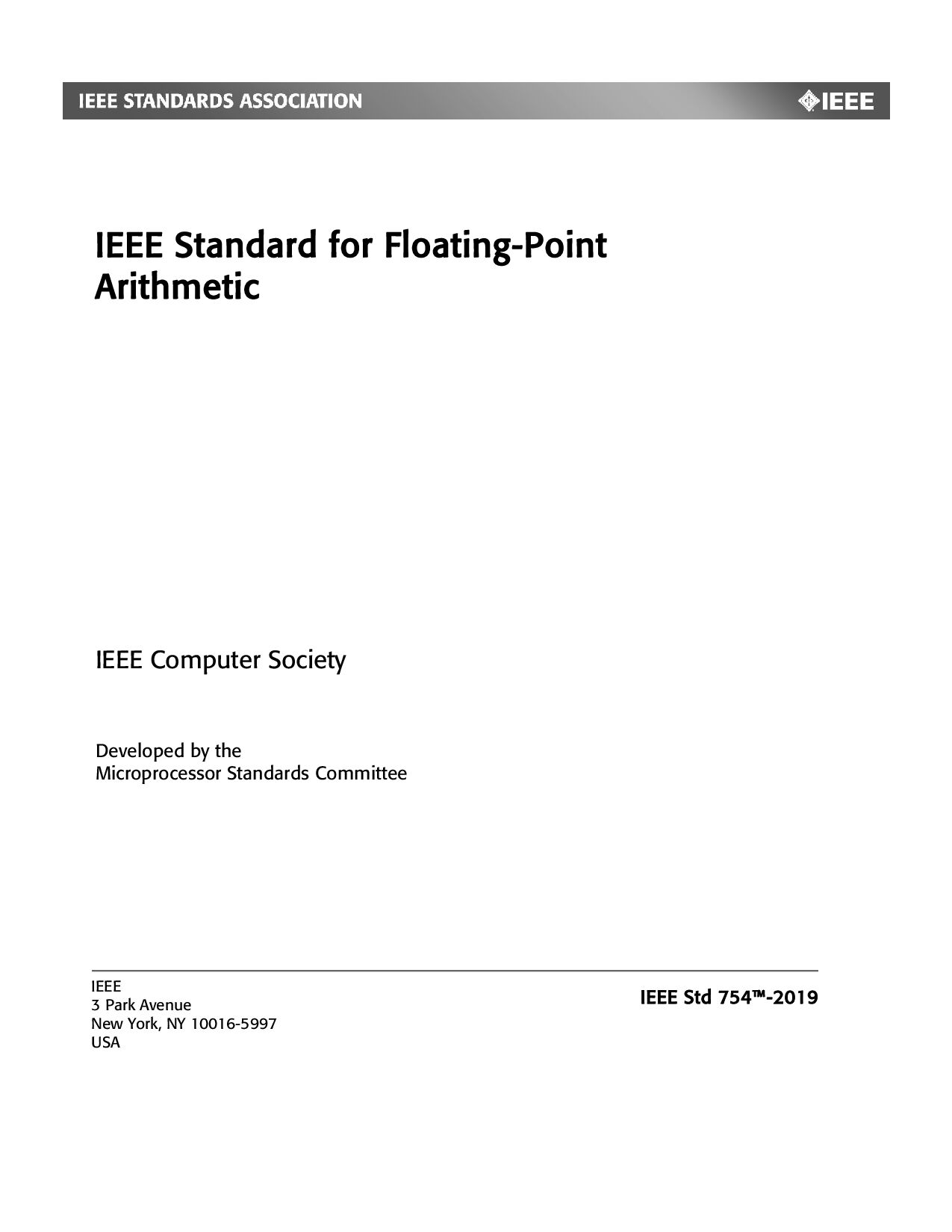 IEEE Std 754-2019封面图
