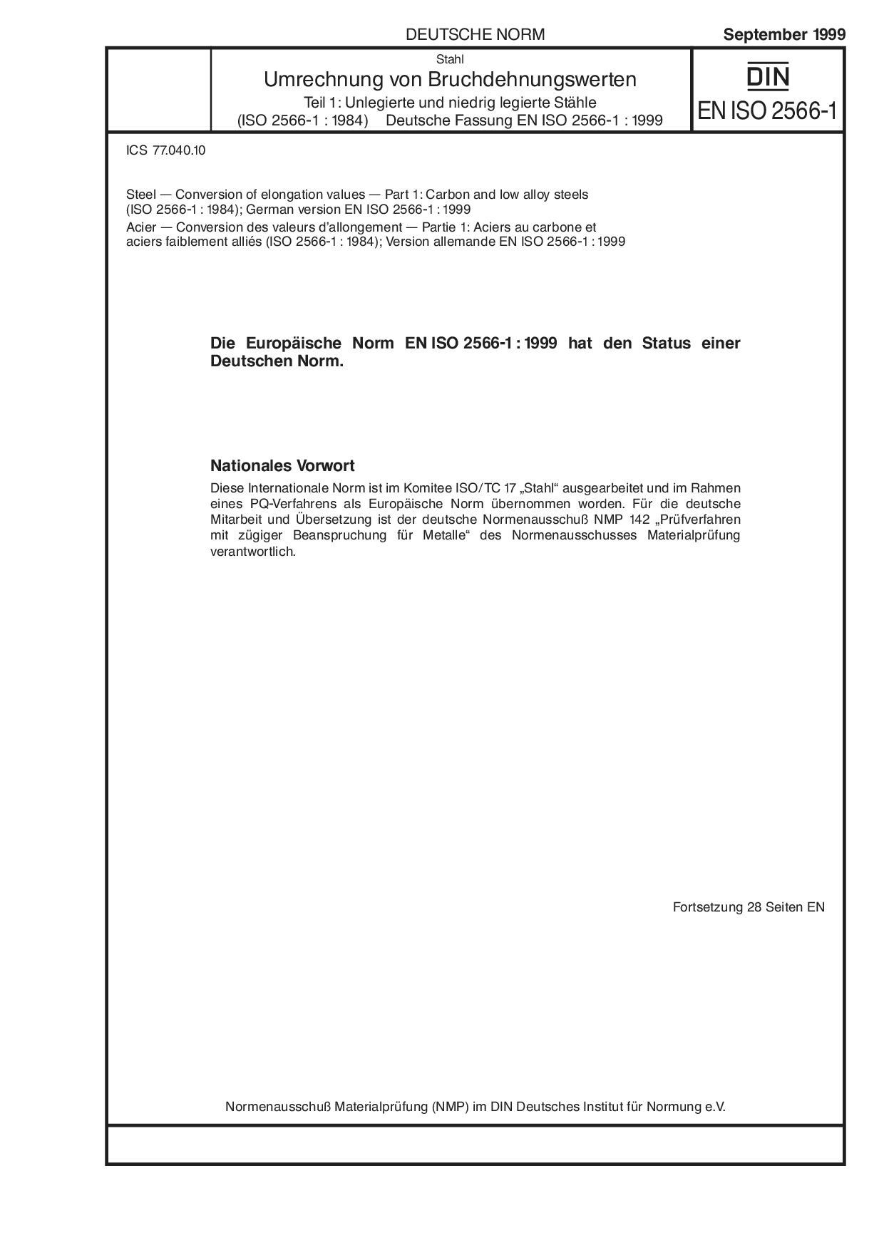 DIN EN ISO 2566-1:1999封面图