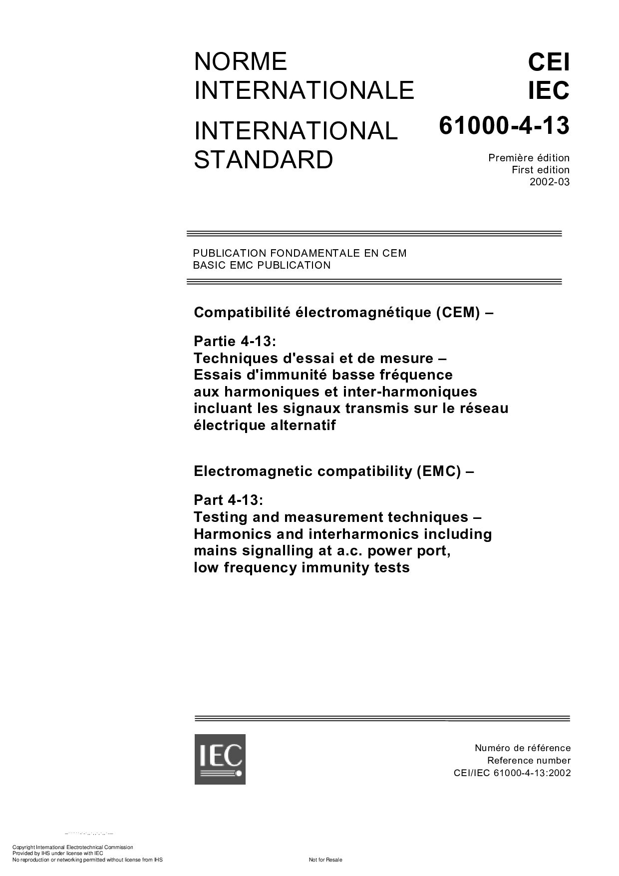 IEC 61000-4-13:2002封面图