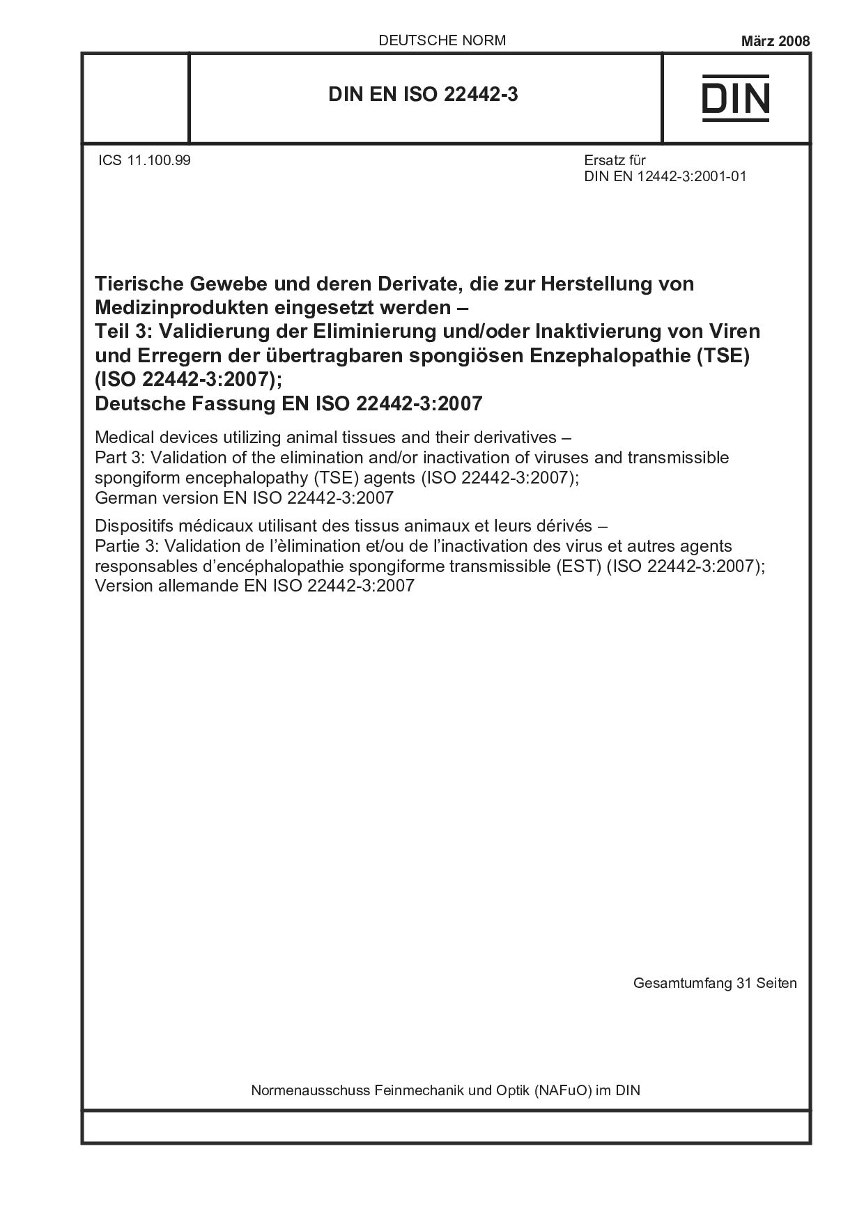 DIN EN ISO 22442-3:2008封面图