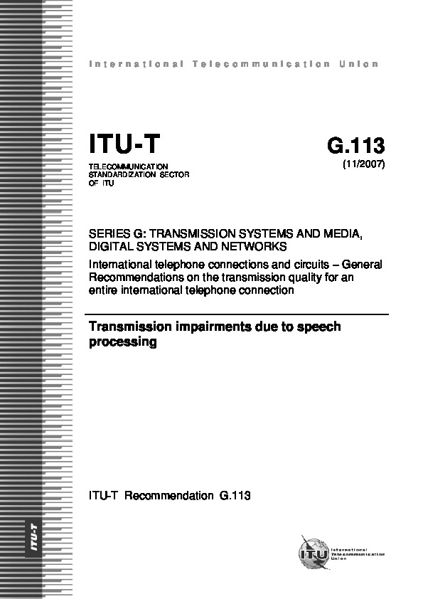 ITU-T G.113-2007封面图