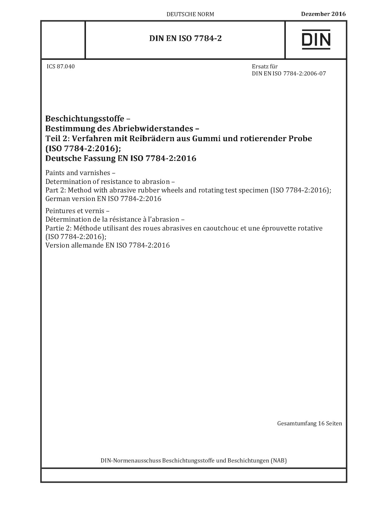 DIN EN ISO 7784-2:2016封面图