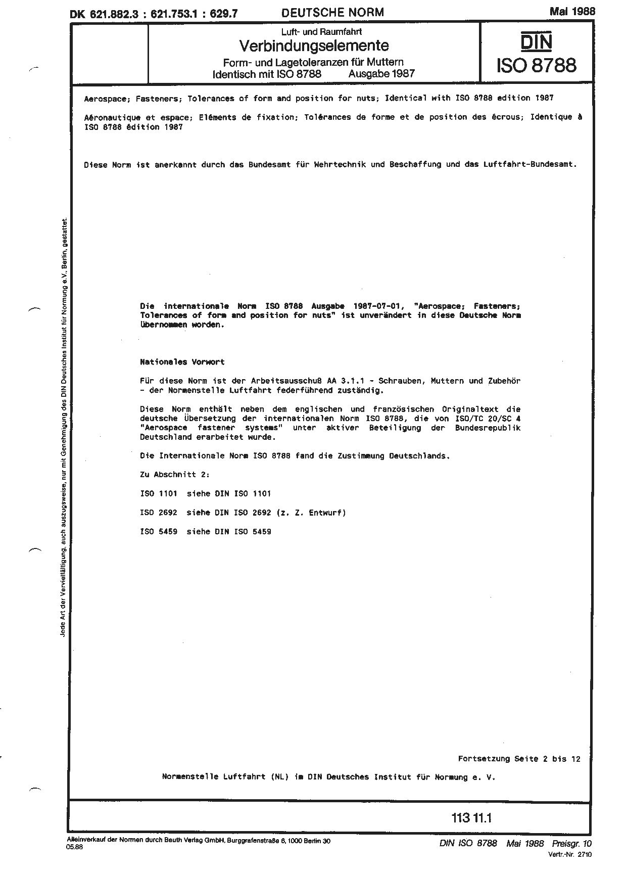DIN ISO 8788:1988封面图