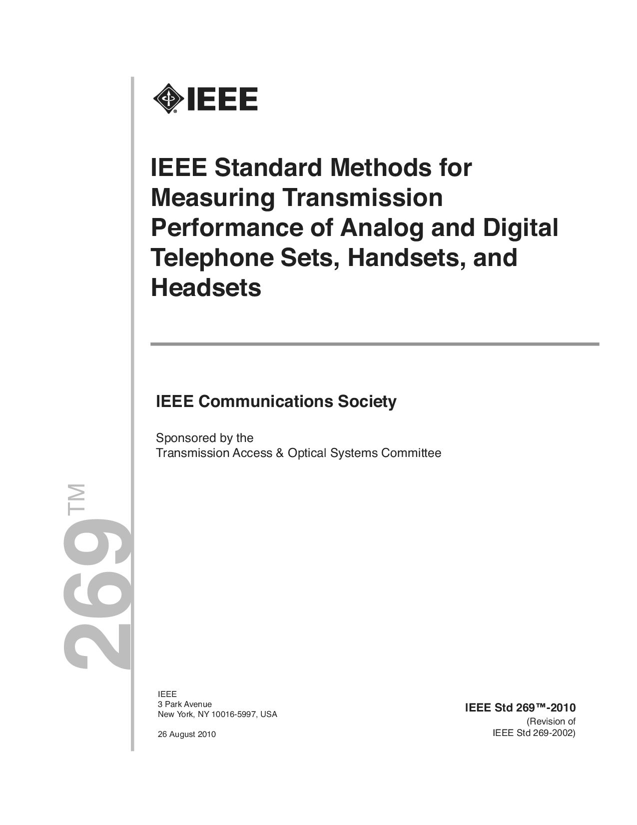 IEEE 269-2010封面图