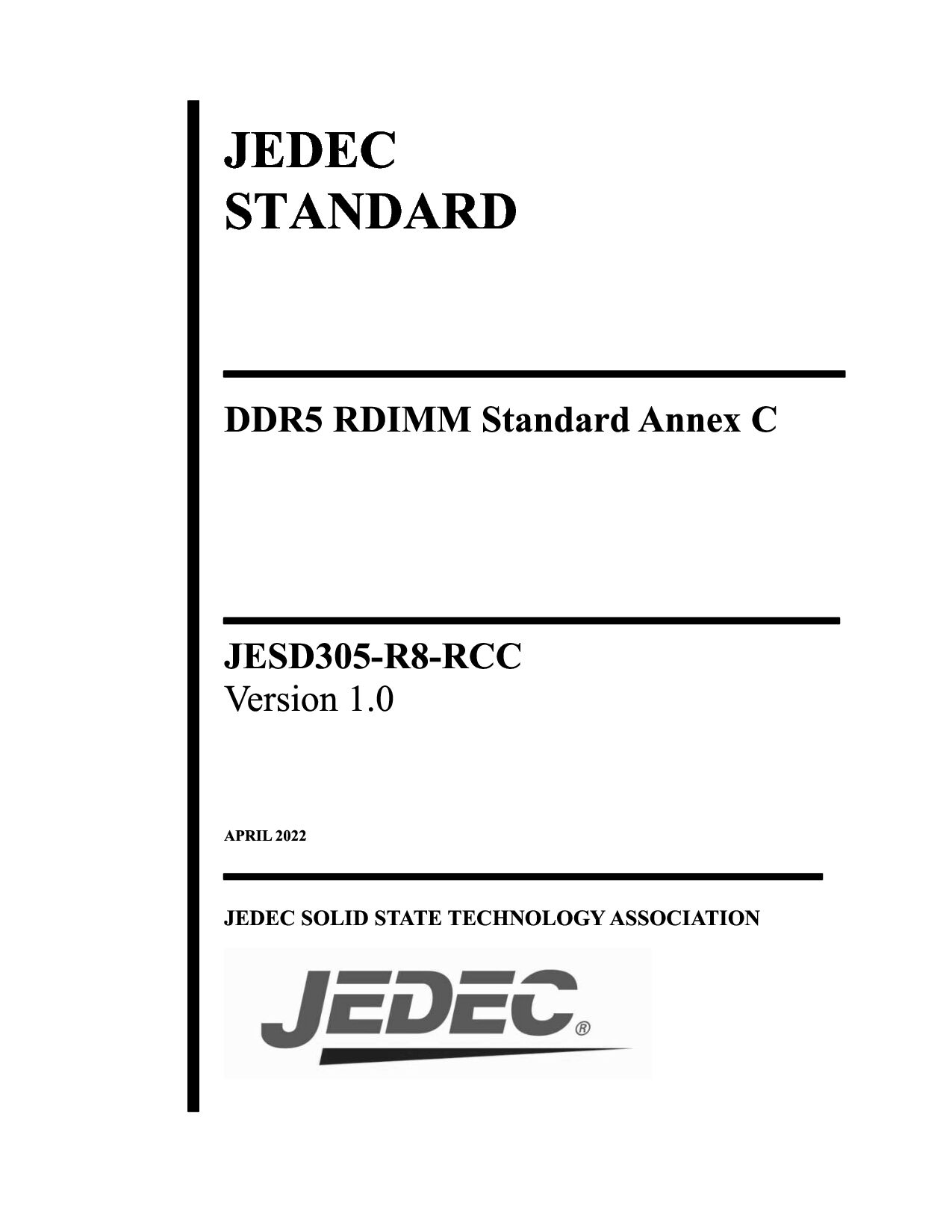 JEDEC JESD305-R8-RCC-2022封面图