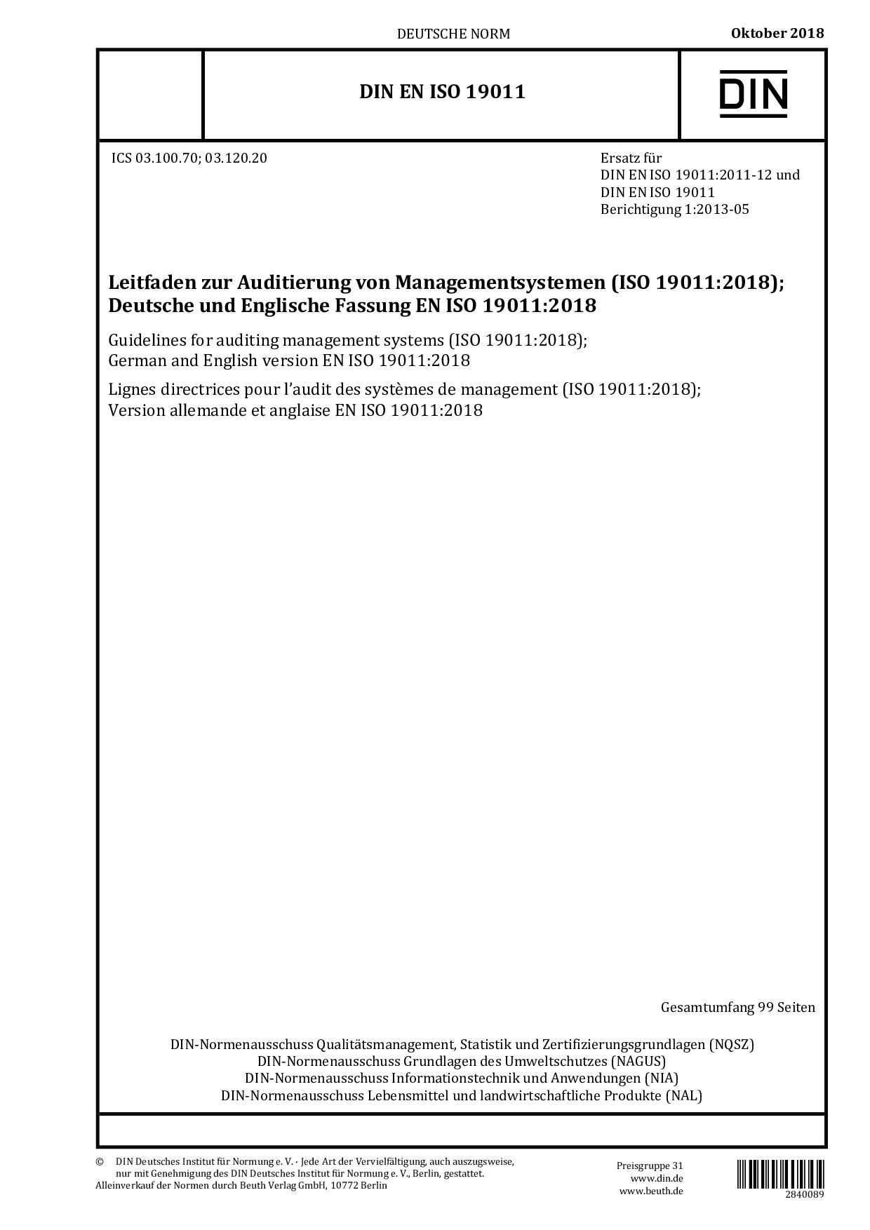 DIN EN ISO 19011:2018封面图