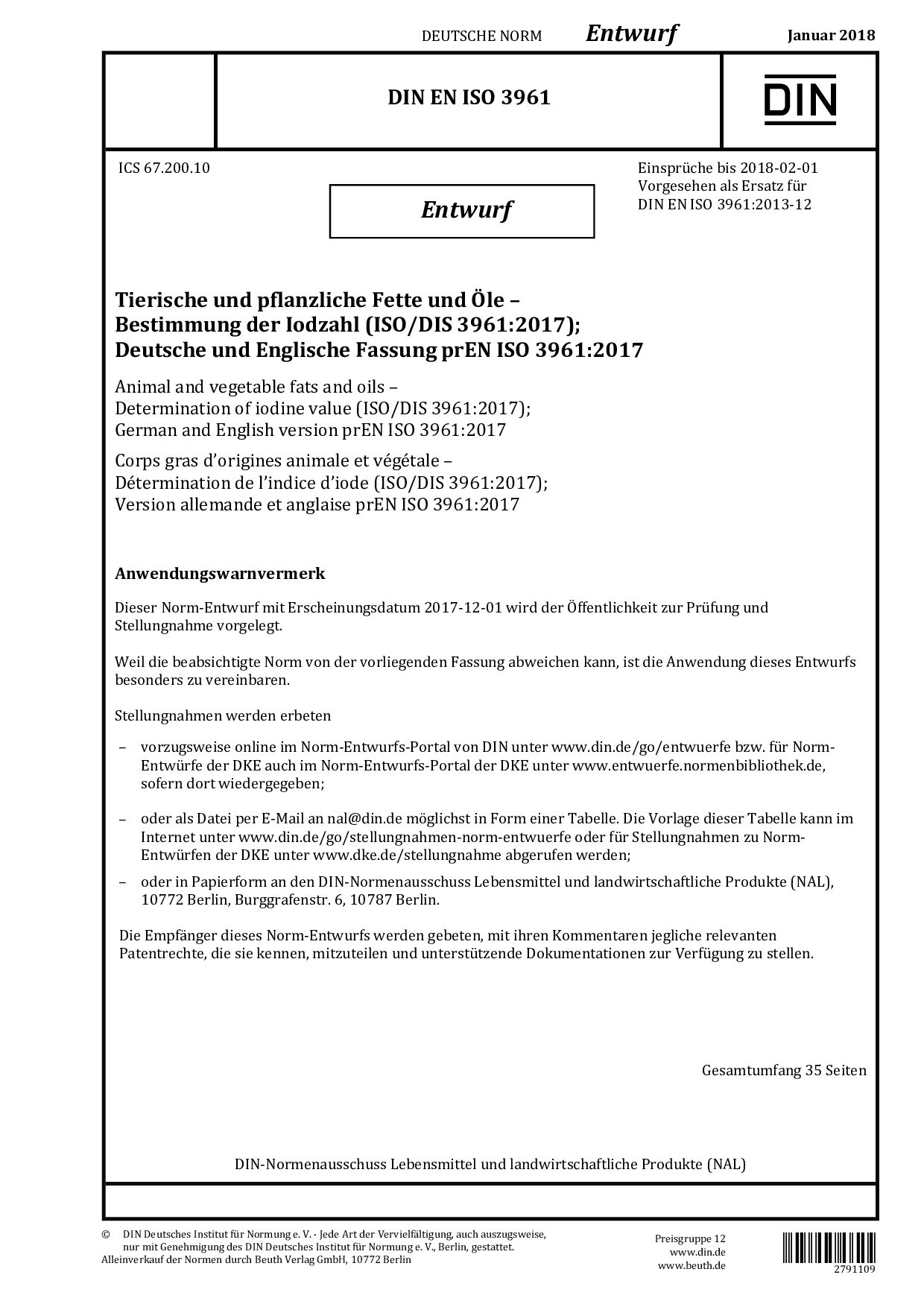 DIN EN ISO 3961 E:2018-01封面图