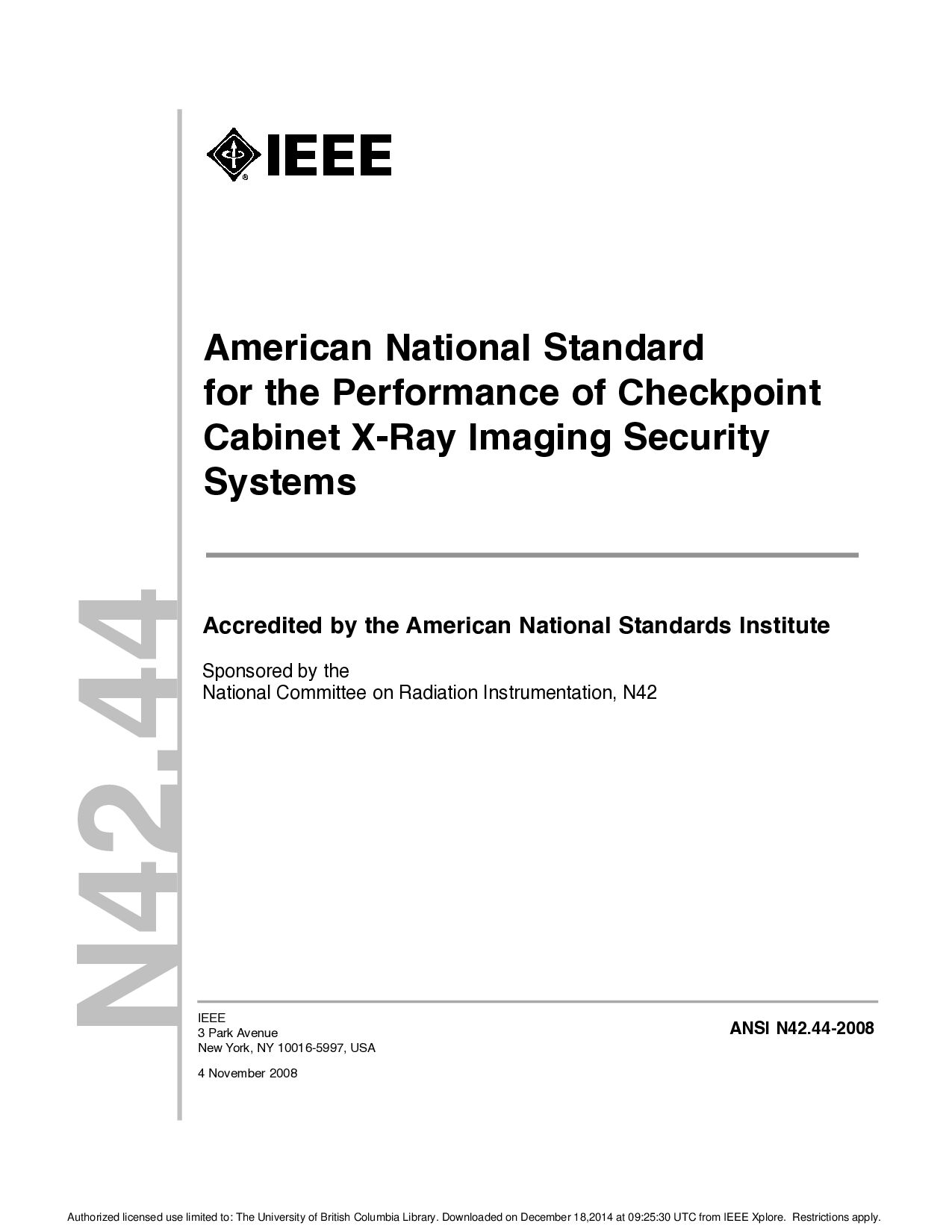 ANSI N42.44-2008封面图