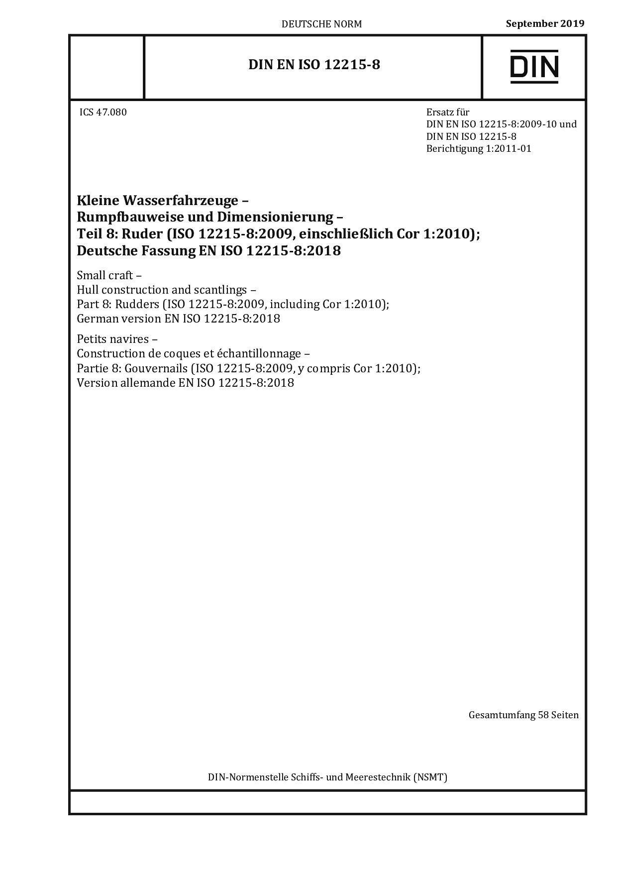 DIN EN ISO 12215-8:2019-09封面图