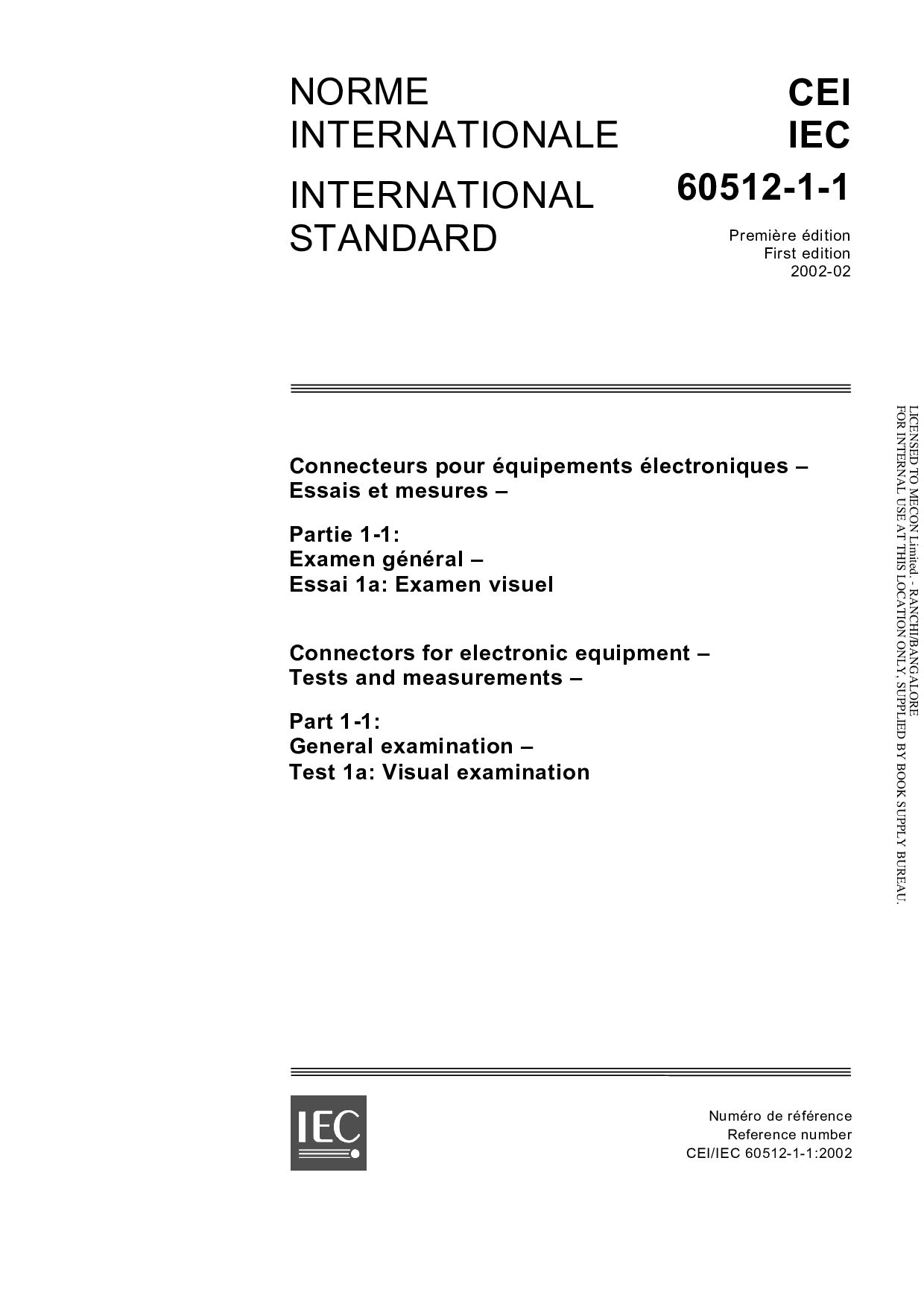 IEC 60512-1-1:2002封面图