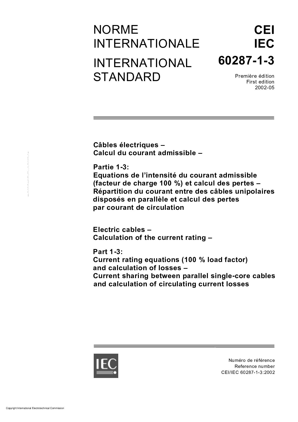 IEC 60287-1-3:2002封面图