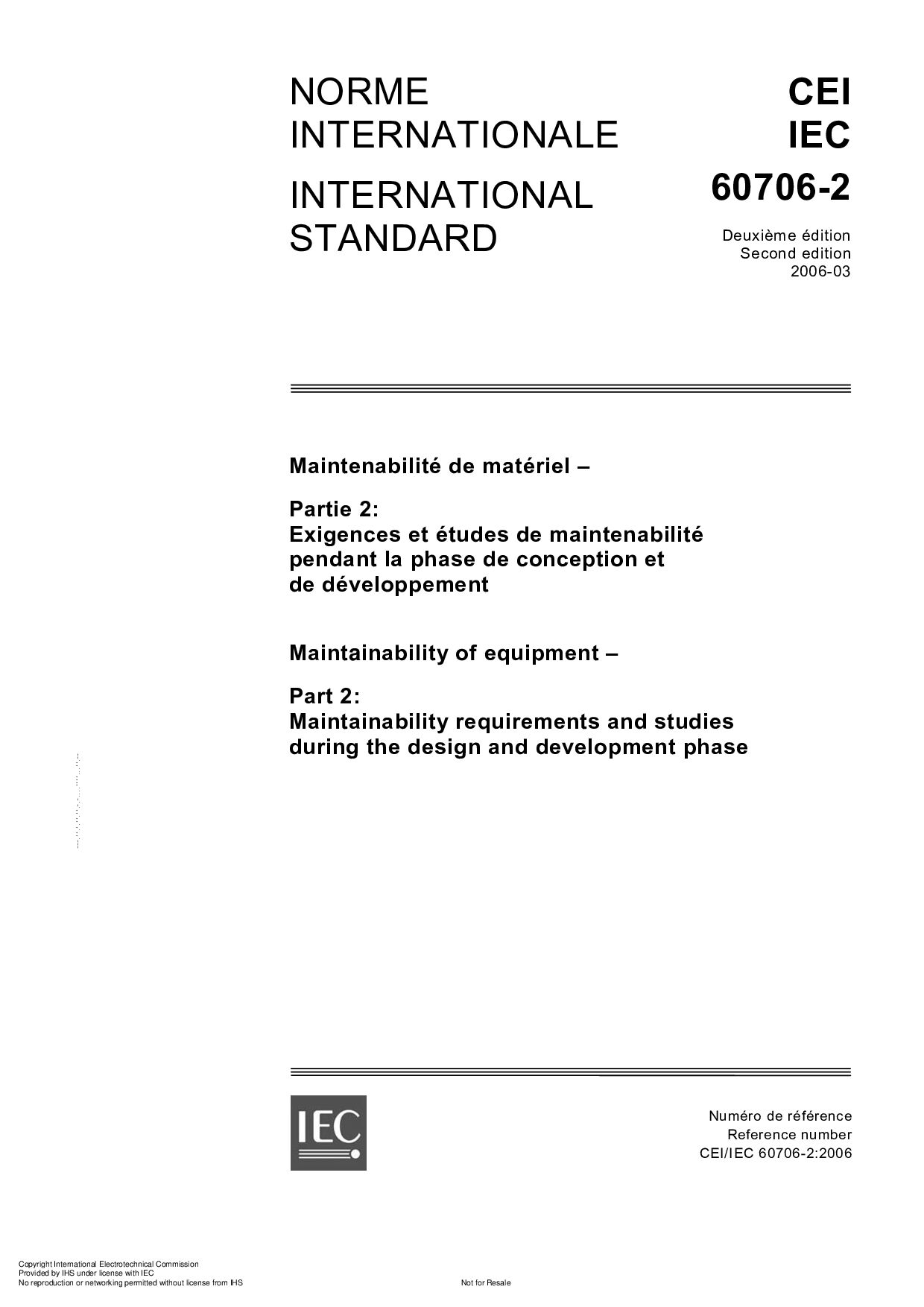 IEC 60706-2:2006封面图