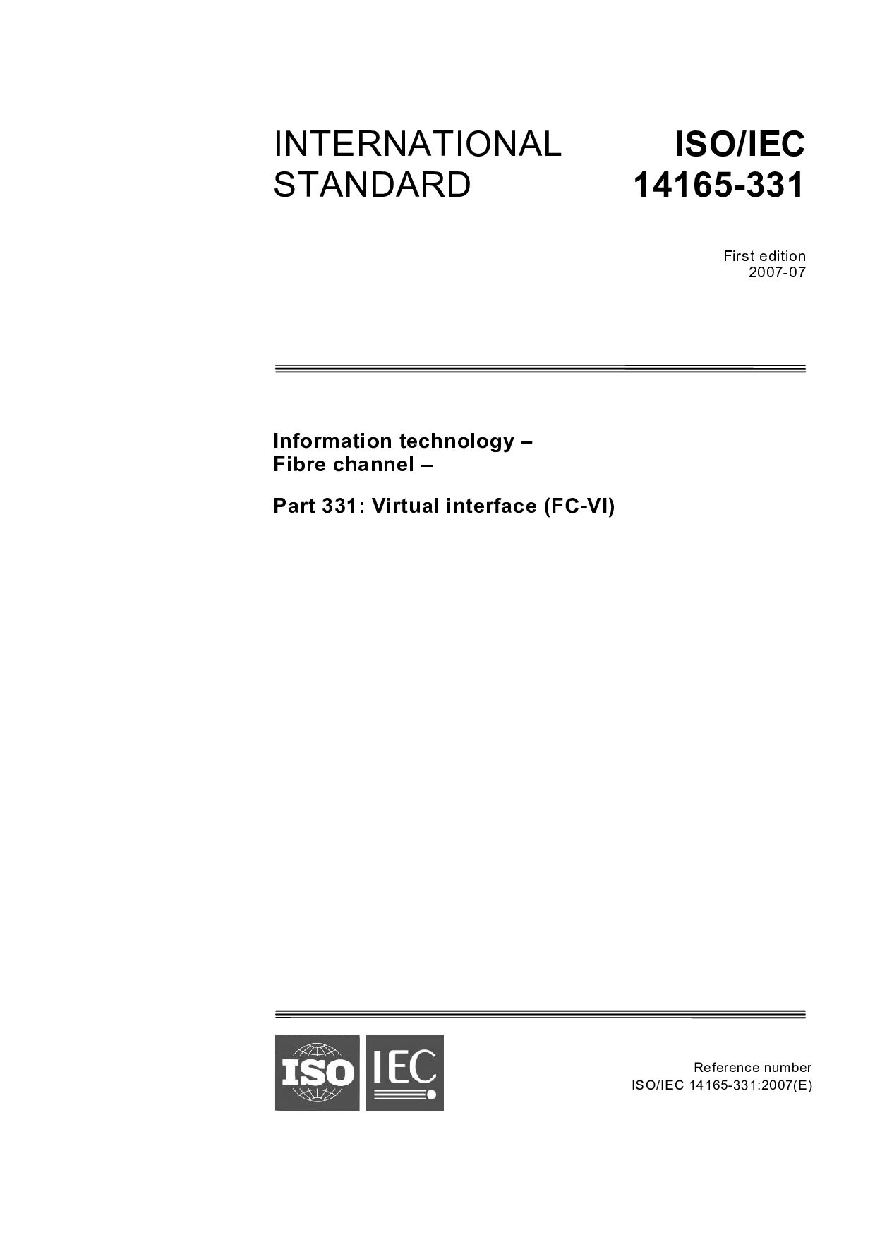 ISO/IEC 14165-331:2007封面图