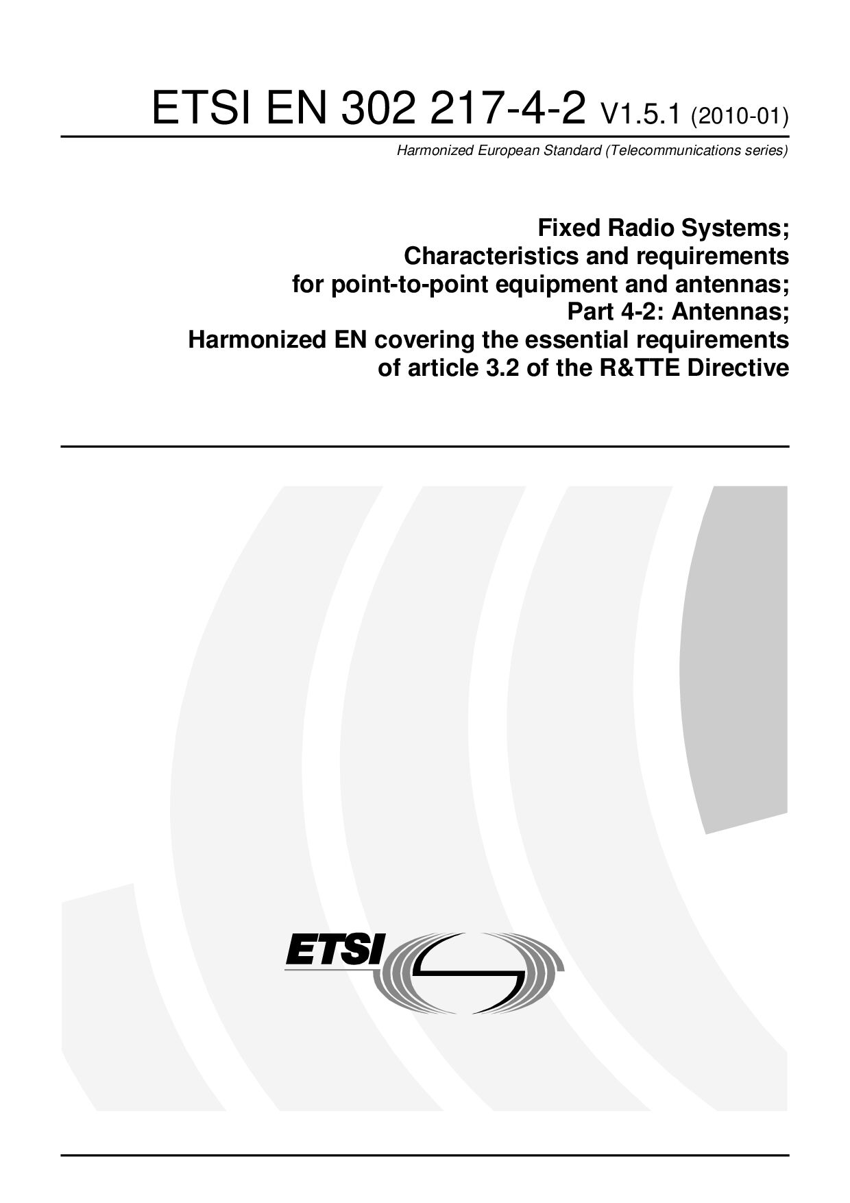 ETSI EN 302 217-4-2-2010封面图
