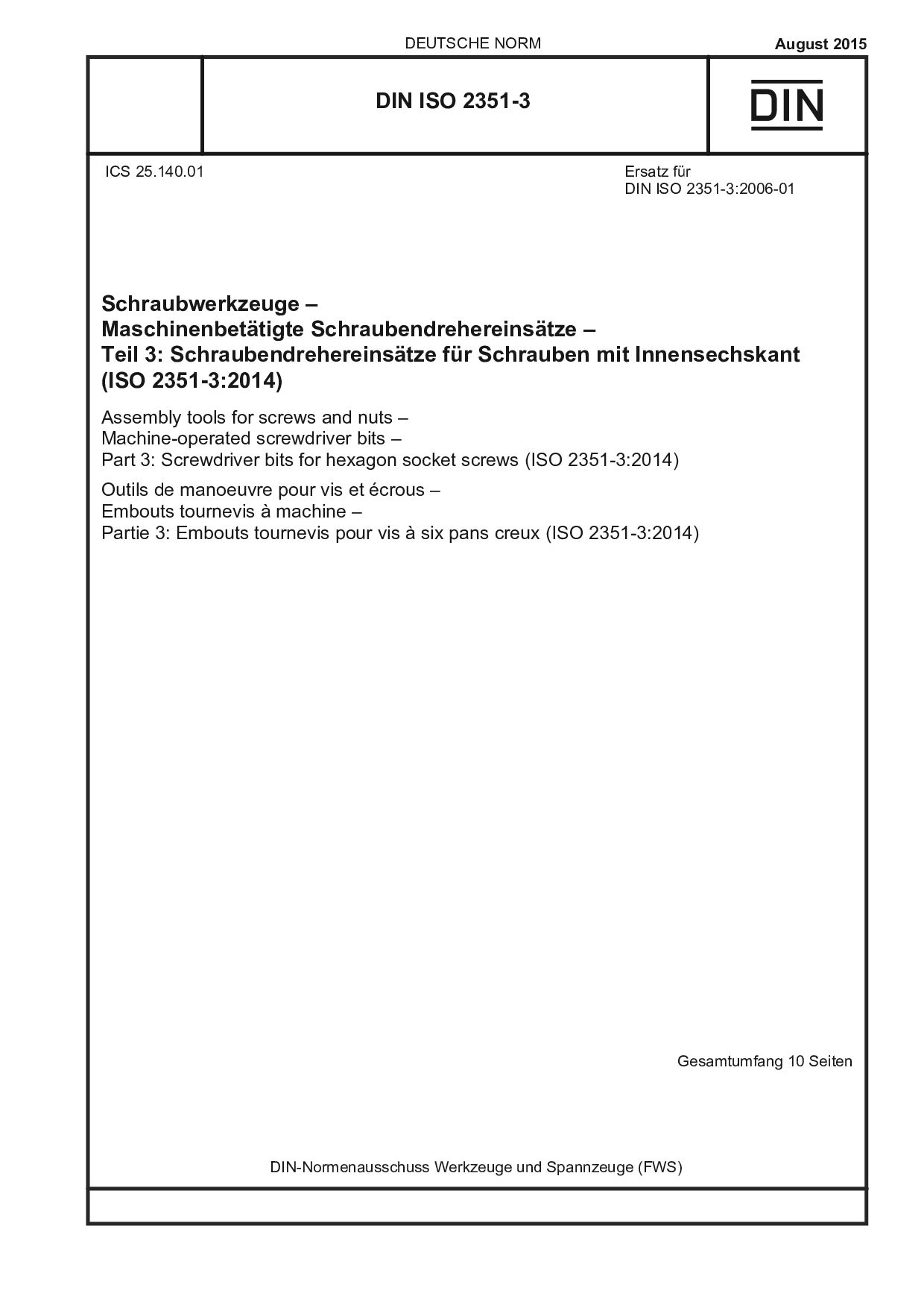 DIN ISO 2351-3:2015-08封面图
