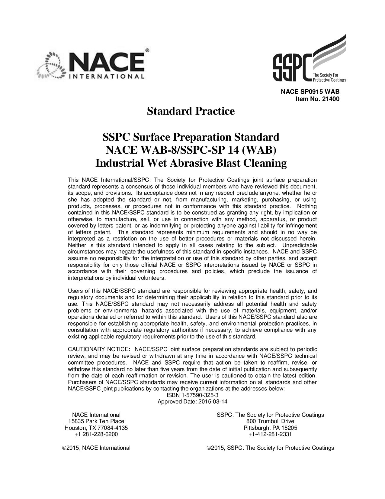 NACE SP0915-2015封面图
