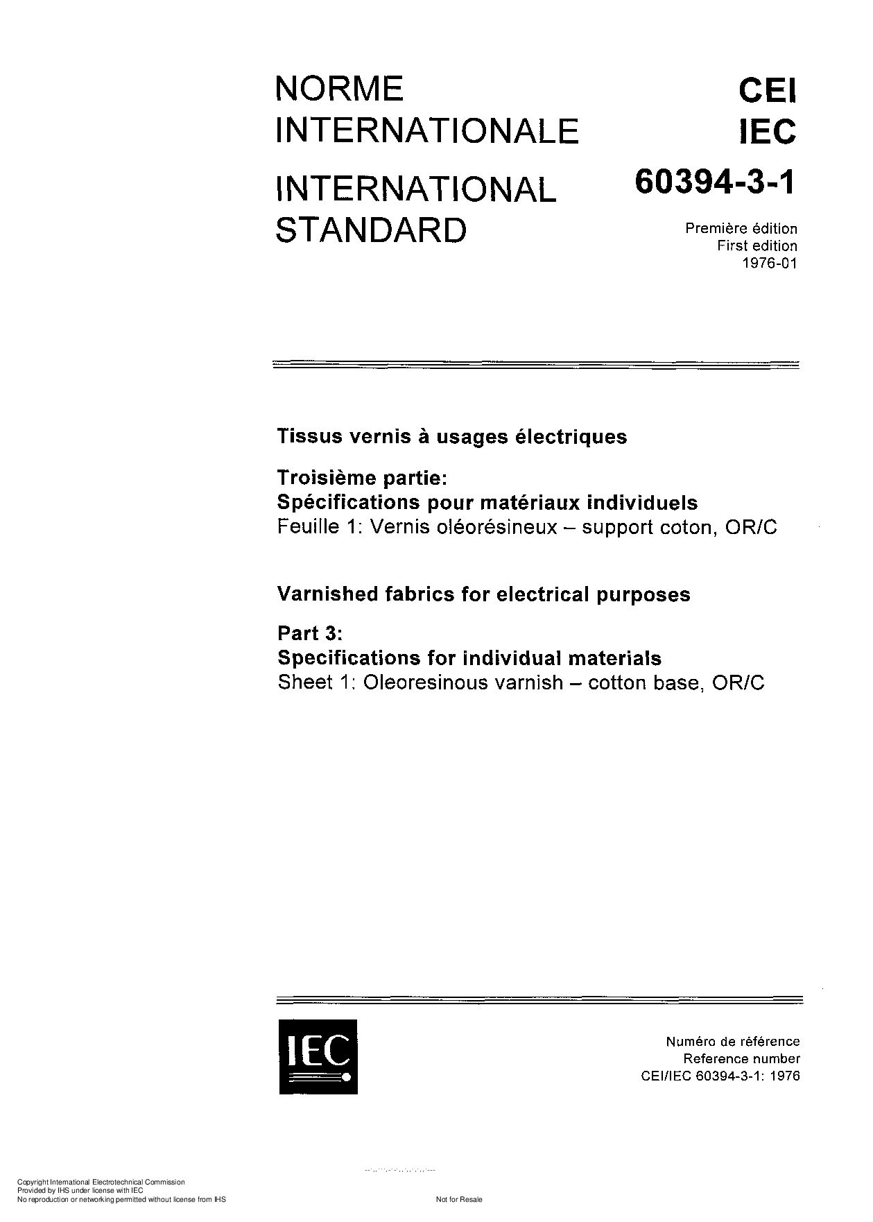 IEC 60394-3-1:1976封面图