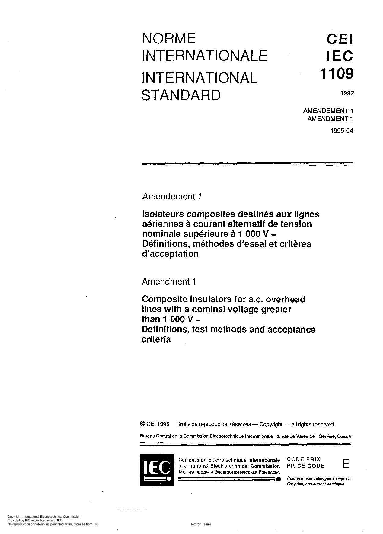 IEC 61109-1992