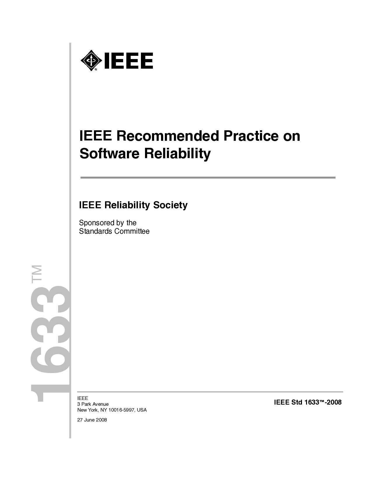 IEEE 1633-2008封面图