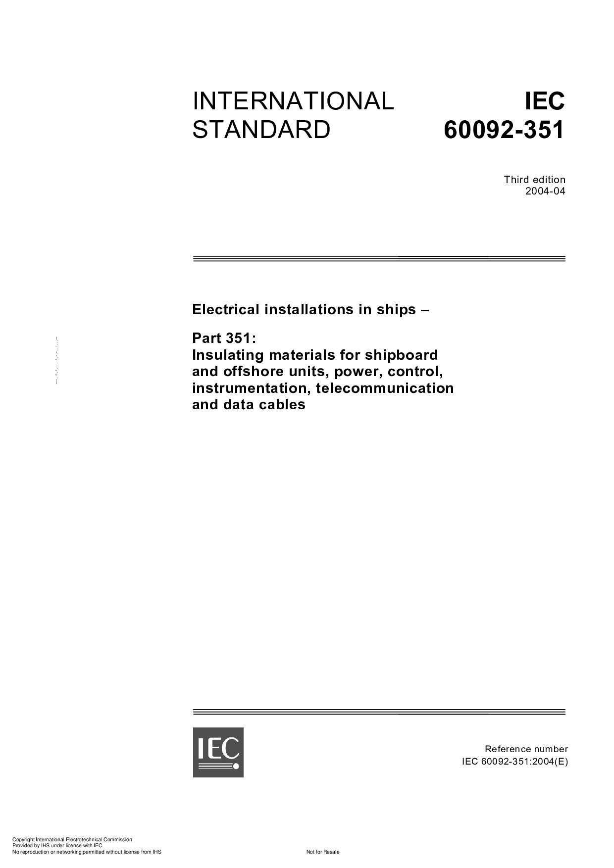 IEC 60092-351:2004封面图