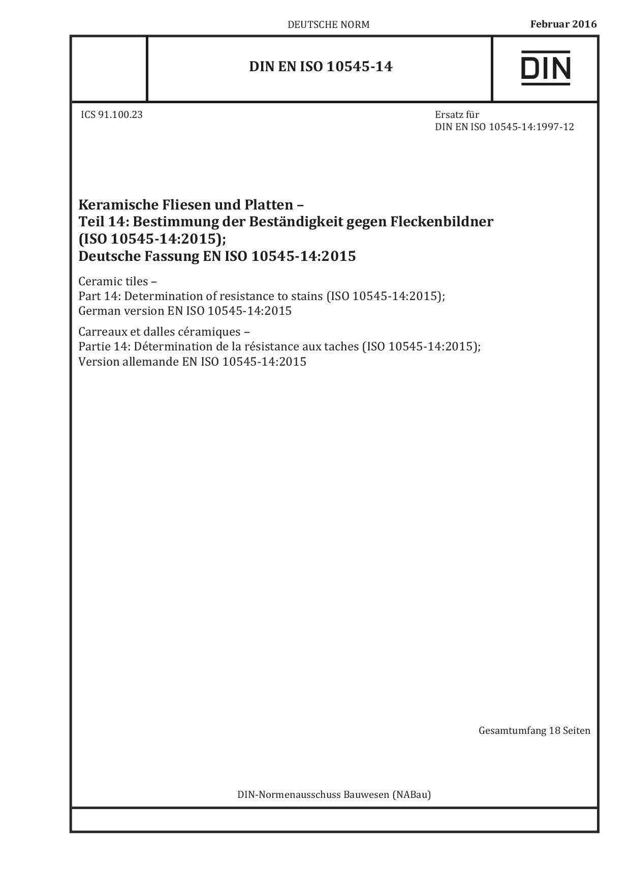 DIN EN ISO 10545-14:2016封面图
