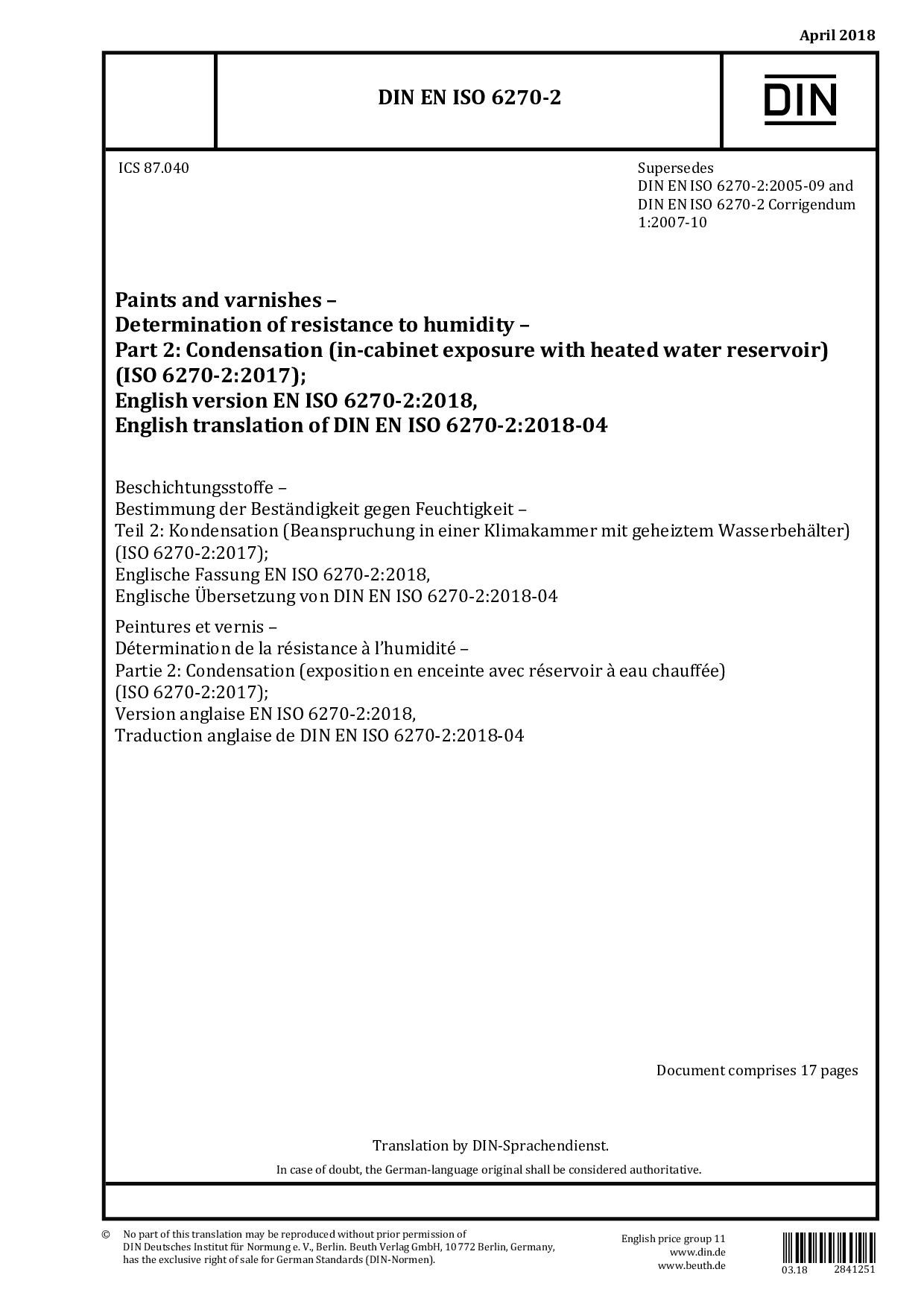 DIN EN ISO 6270-2:2018-04封面图
