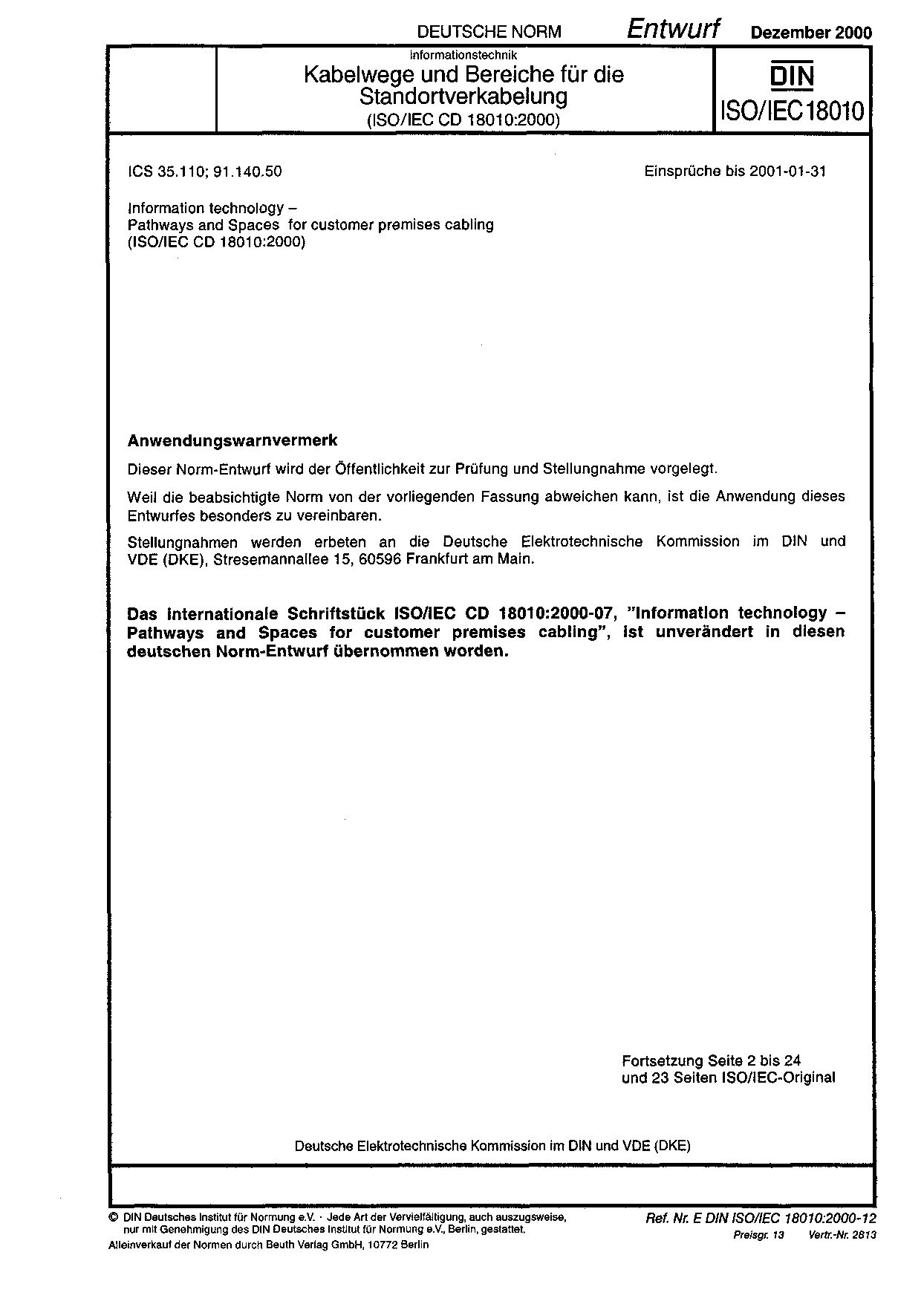DIN ISO IEC 18010 E:2000-12封面图
