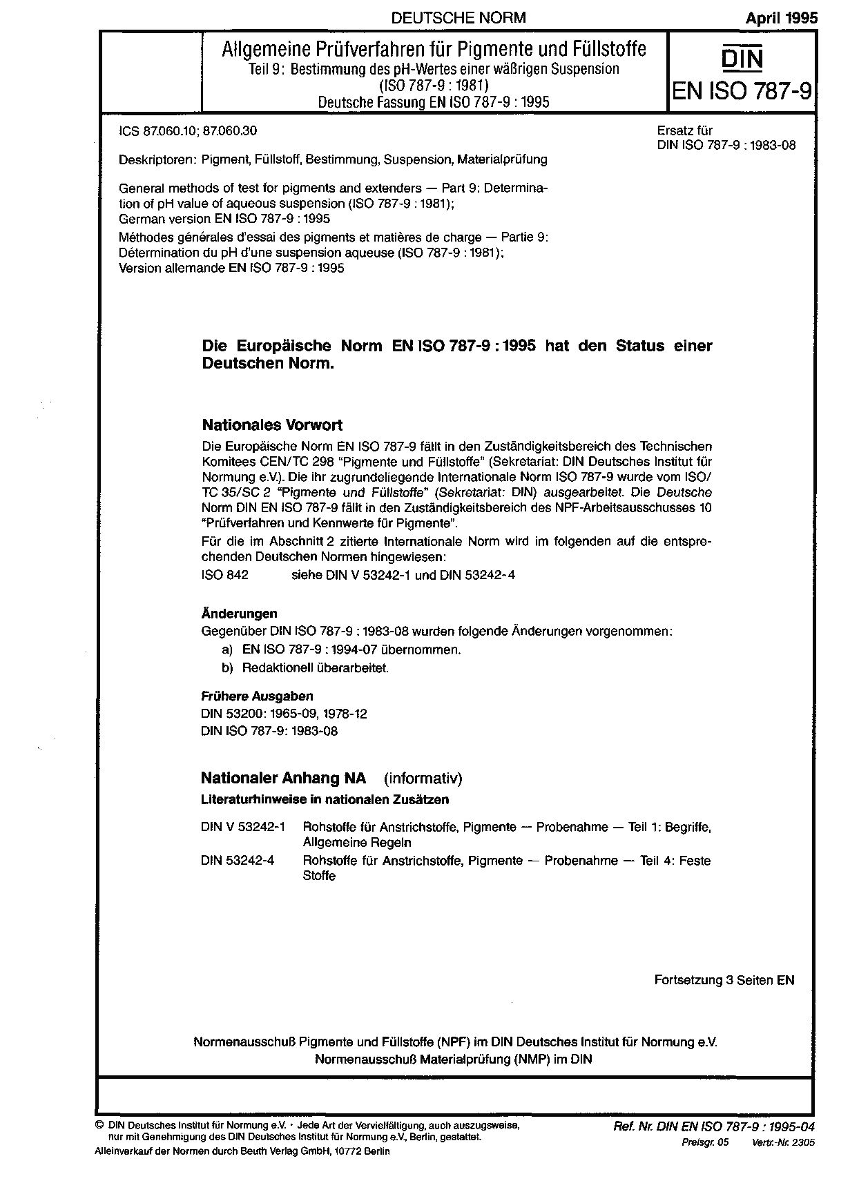 DIN EN ISO 787-9:1995封面图