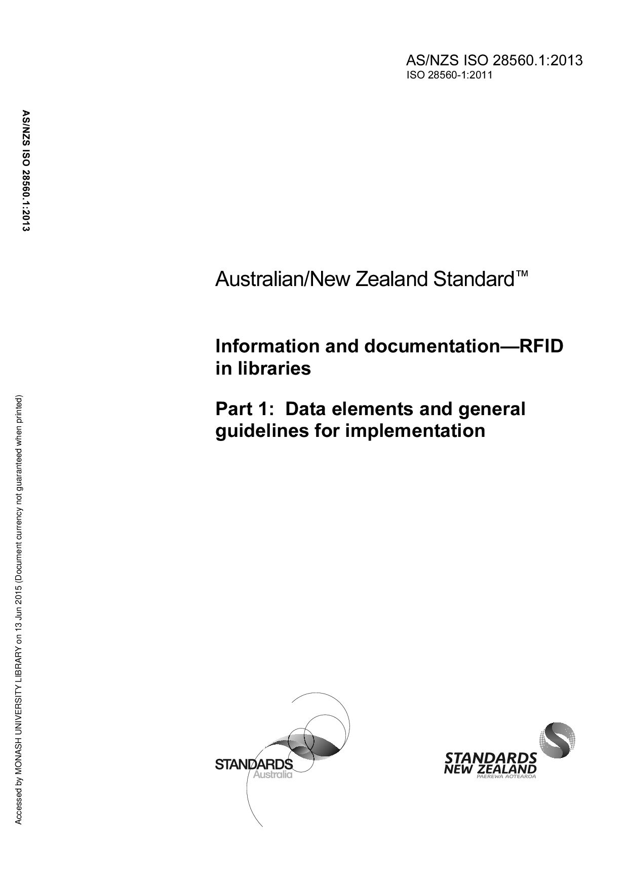 AS/NZS ISO 28560.1:2013封面图