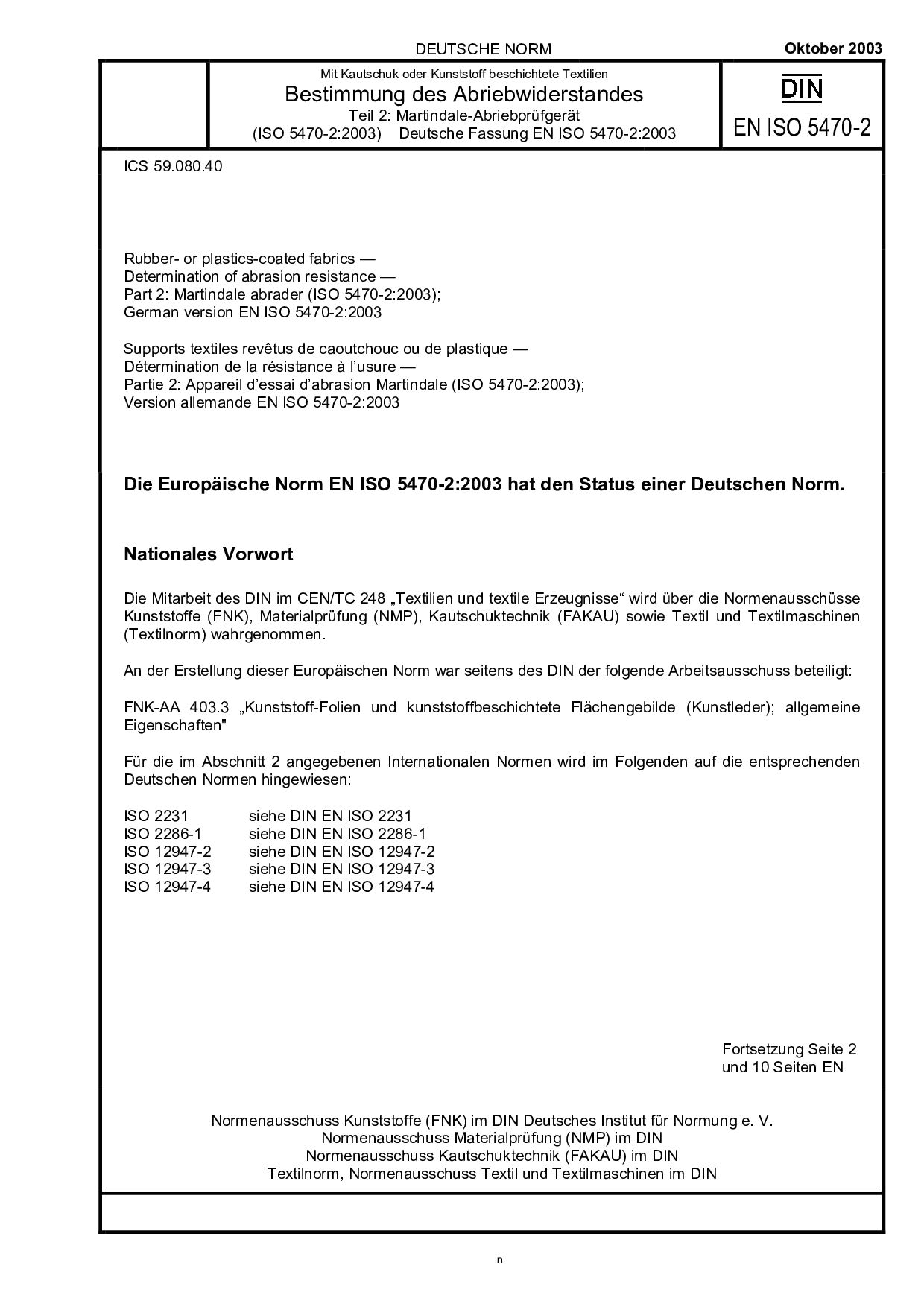 DIN EN ISO 5470-2:2003