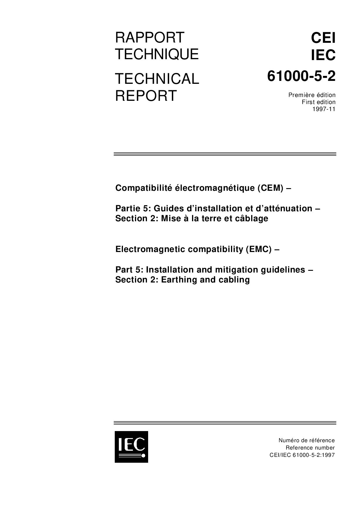 IEC/TR 61000-5-2-1997