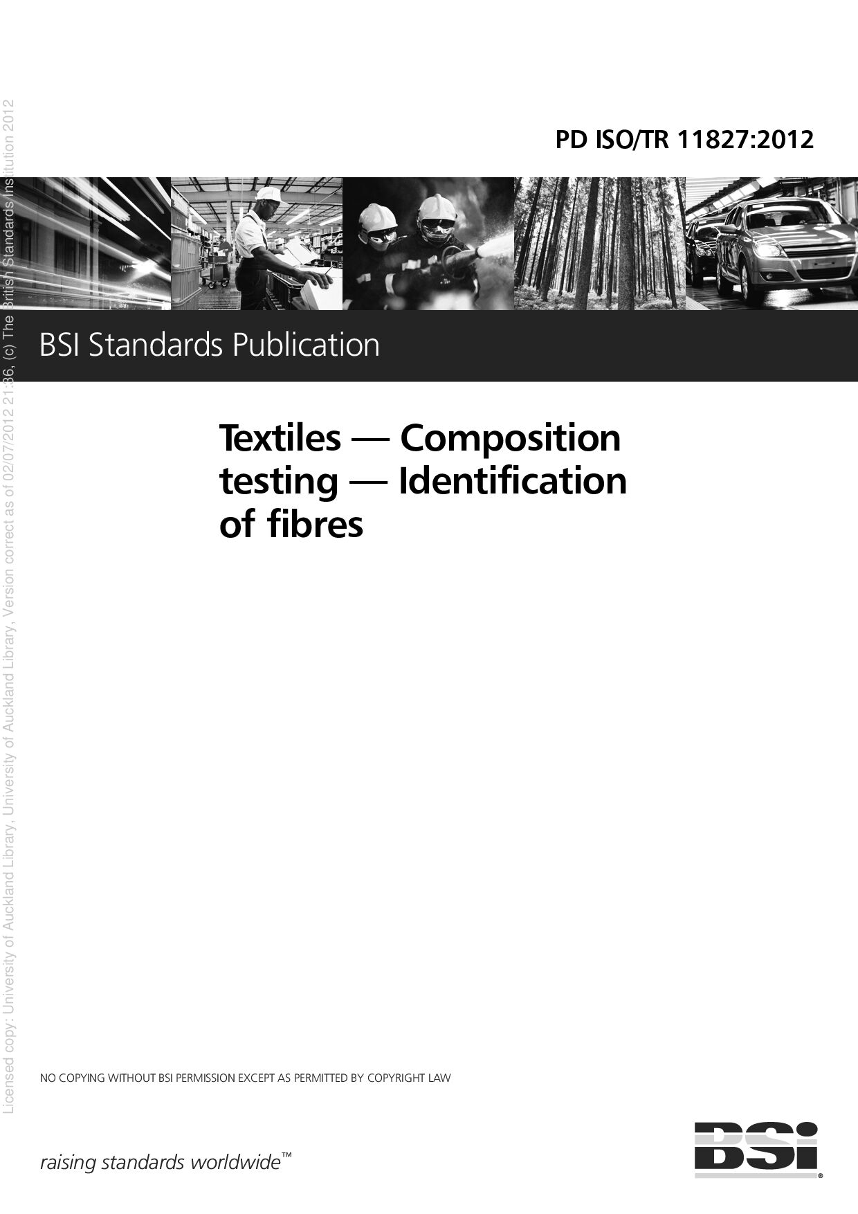 PD ISO/TR 11827:2012